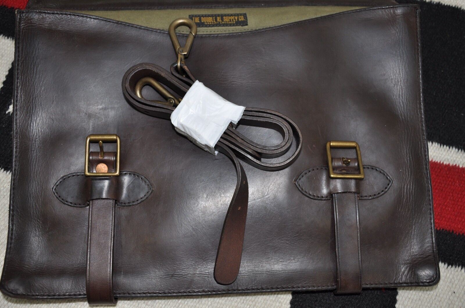 Ralph Lauren RRL Distressed Brown Leather Briefcase Messenger Bag