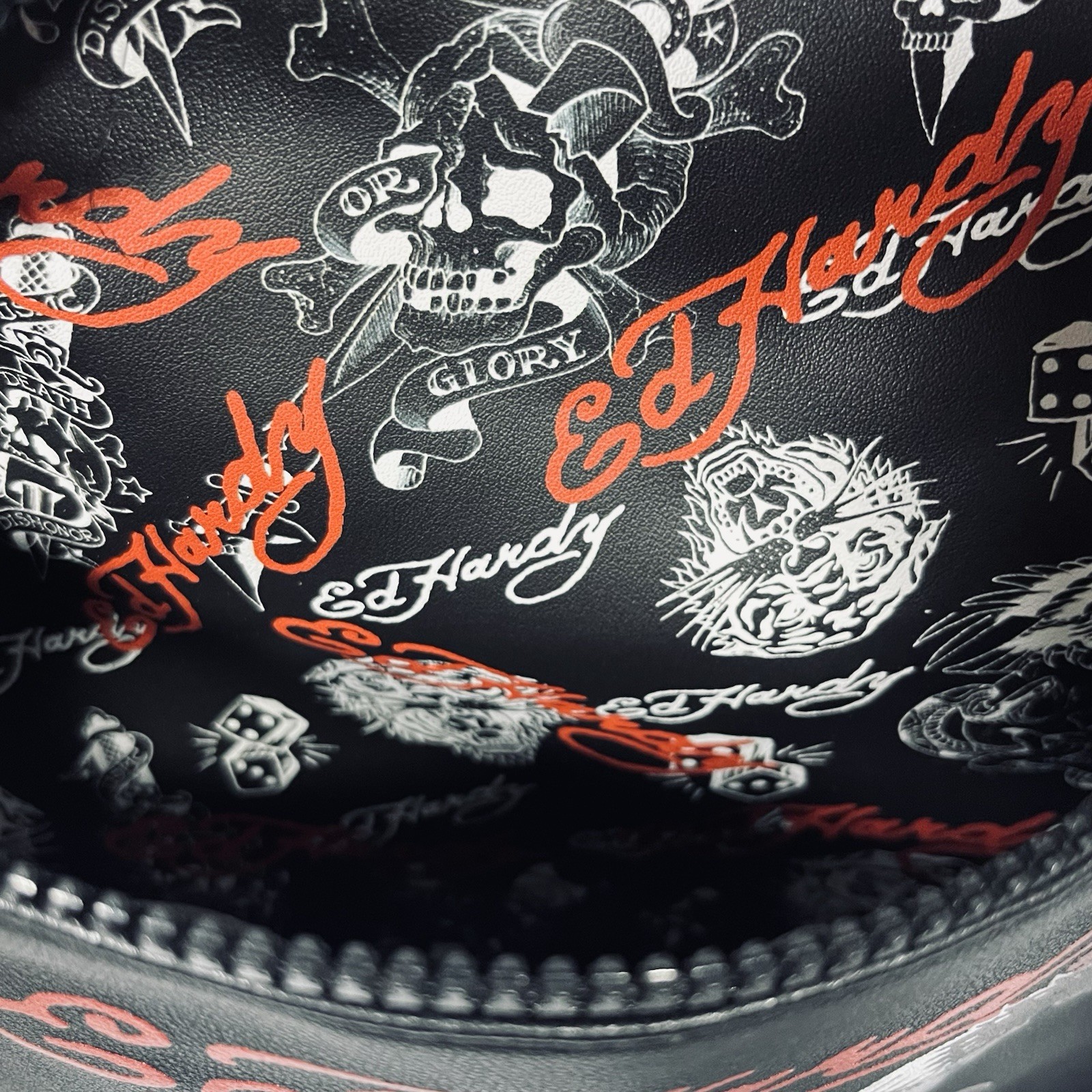 New Ed Hardy Backpack/ Laptop Bag Death Or Glory Black Red White Y2K Grunge