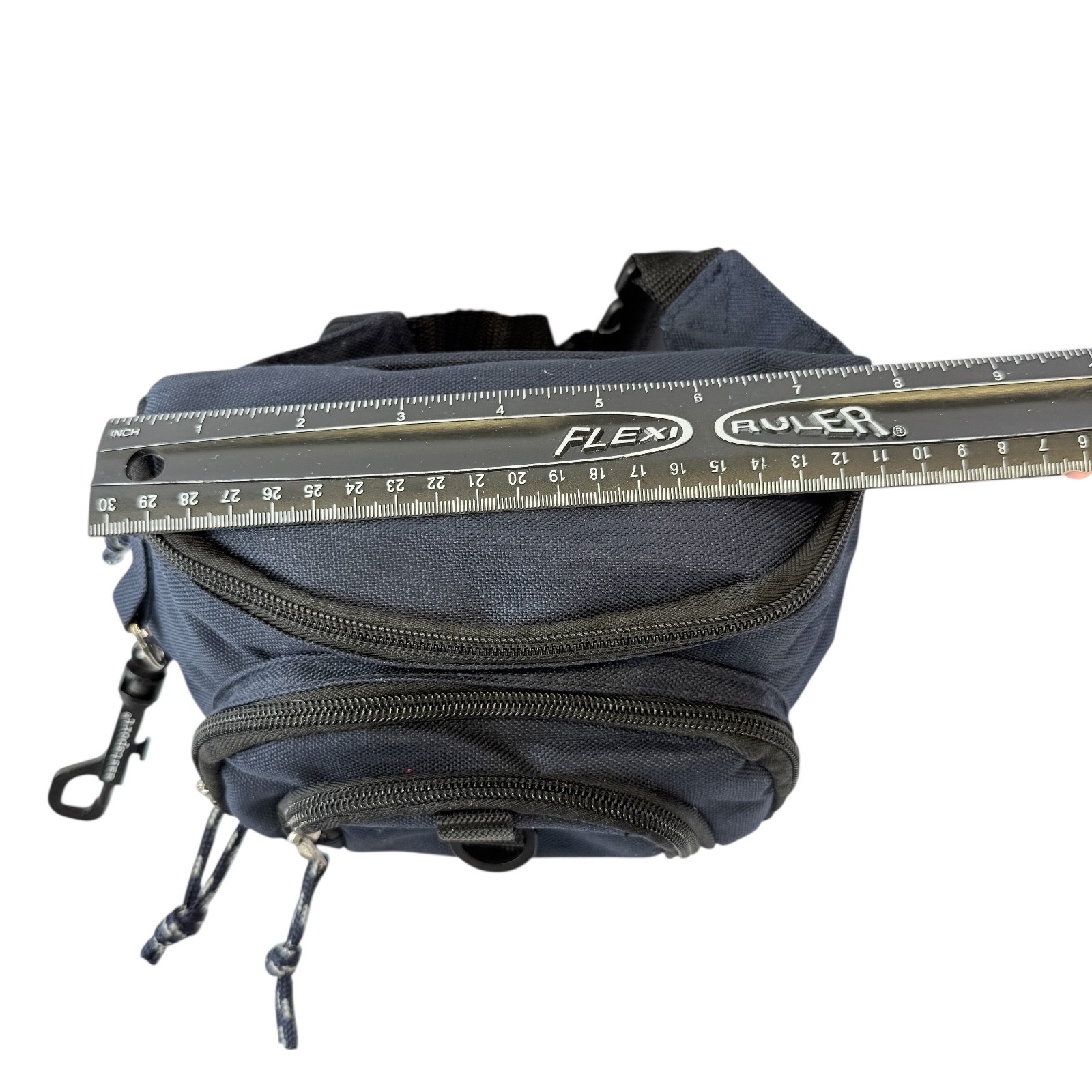 Vintage EastSport Navy Blue Fanny Pack Waist Belt Bag 3 Pouch 90s Y2K