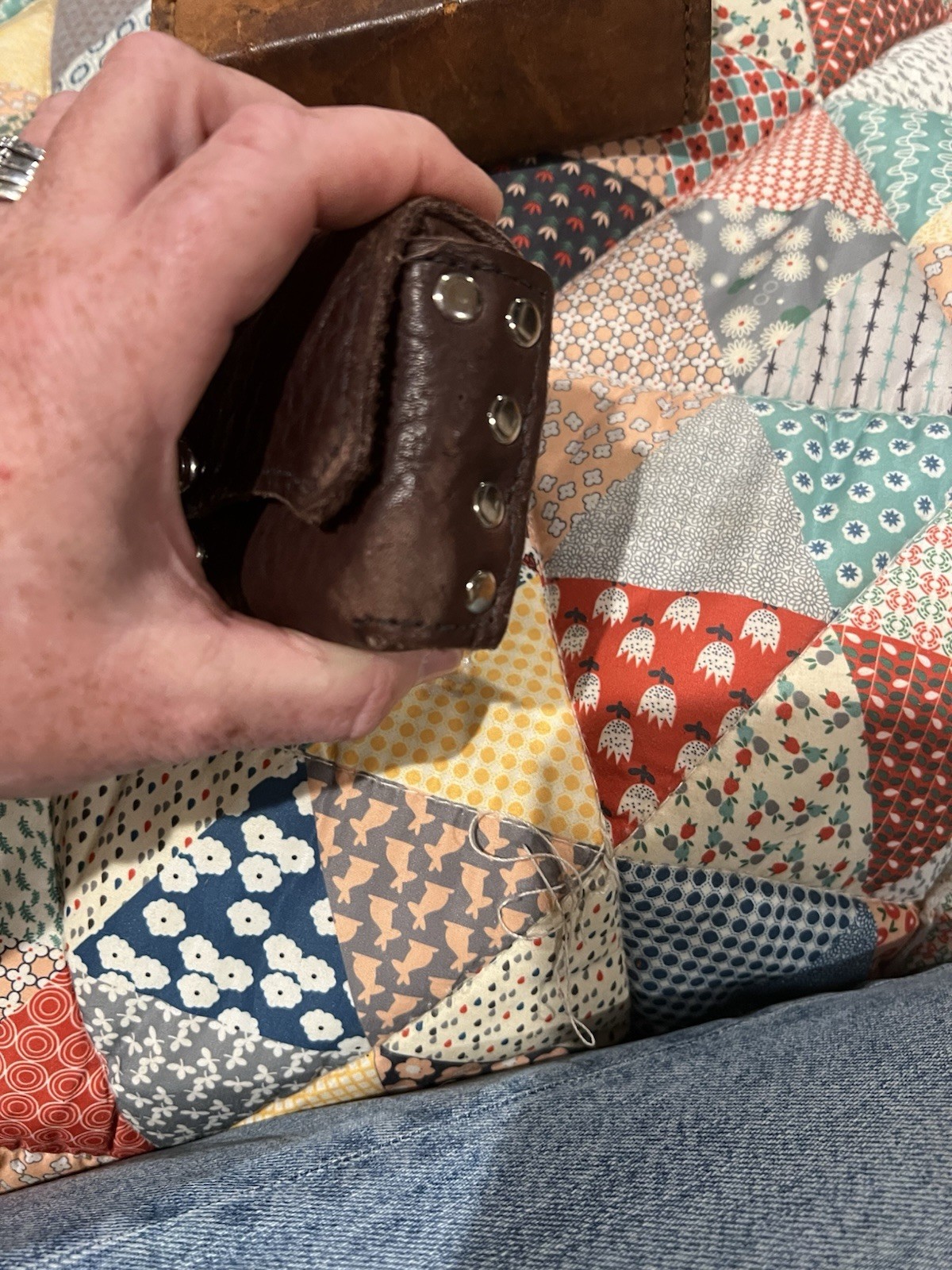 VTG Leather Pouch & Brown Smaller Pouch PreOwned Condition See Photos
