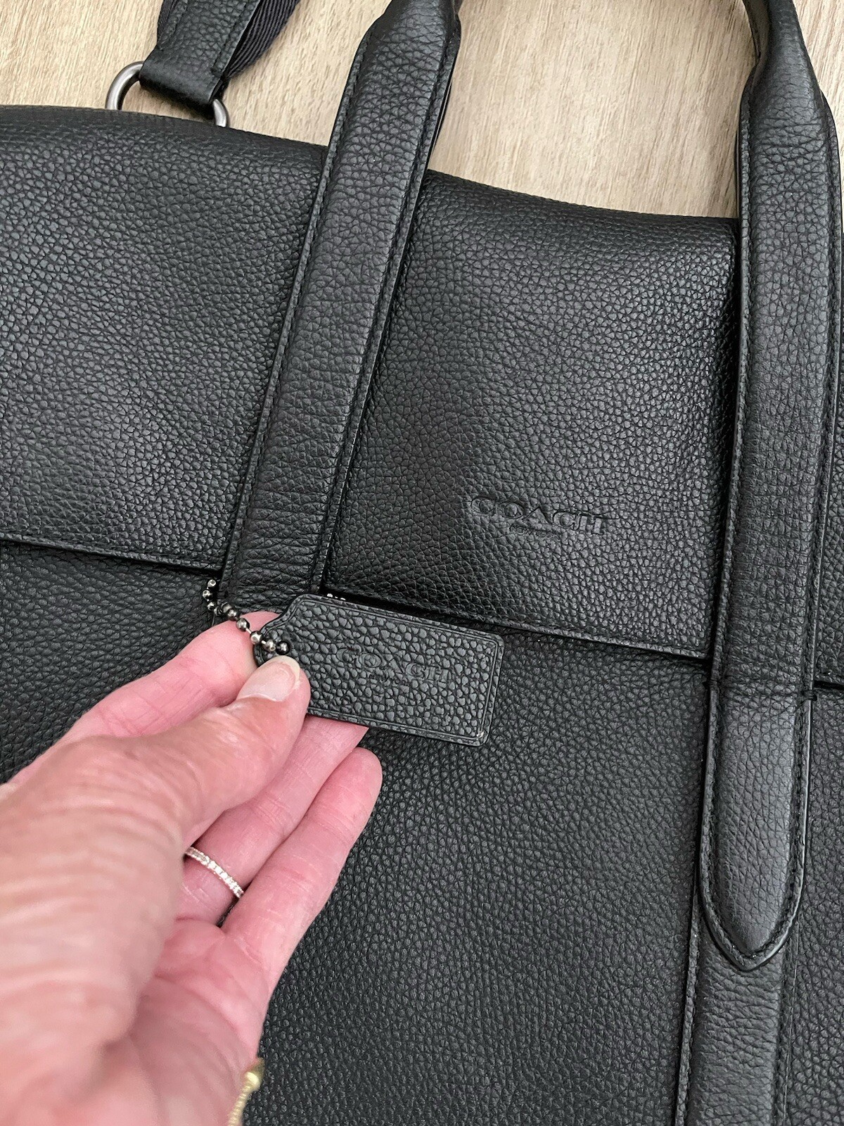 Coach 58097 Metropolitan Portfolio Briefcase, Pebbled Leather, Black, BEAUTIFUL!