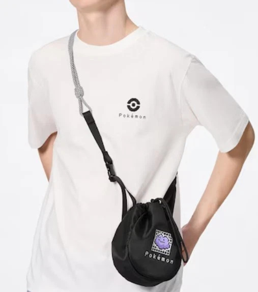 GU x POKEMON Pikachu Ditto Black Shoulder Bag Pouch