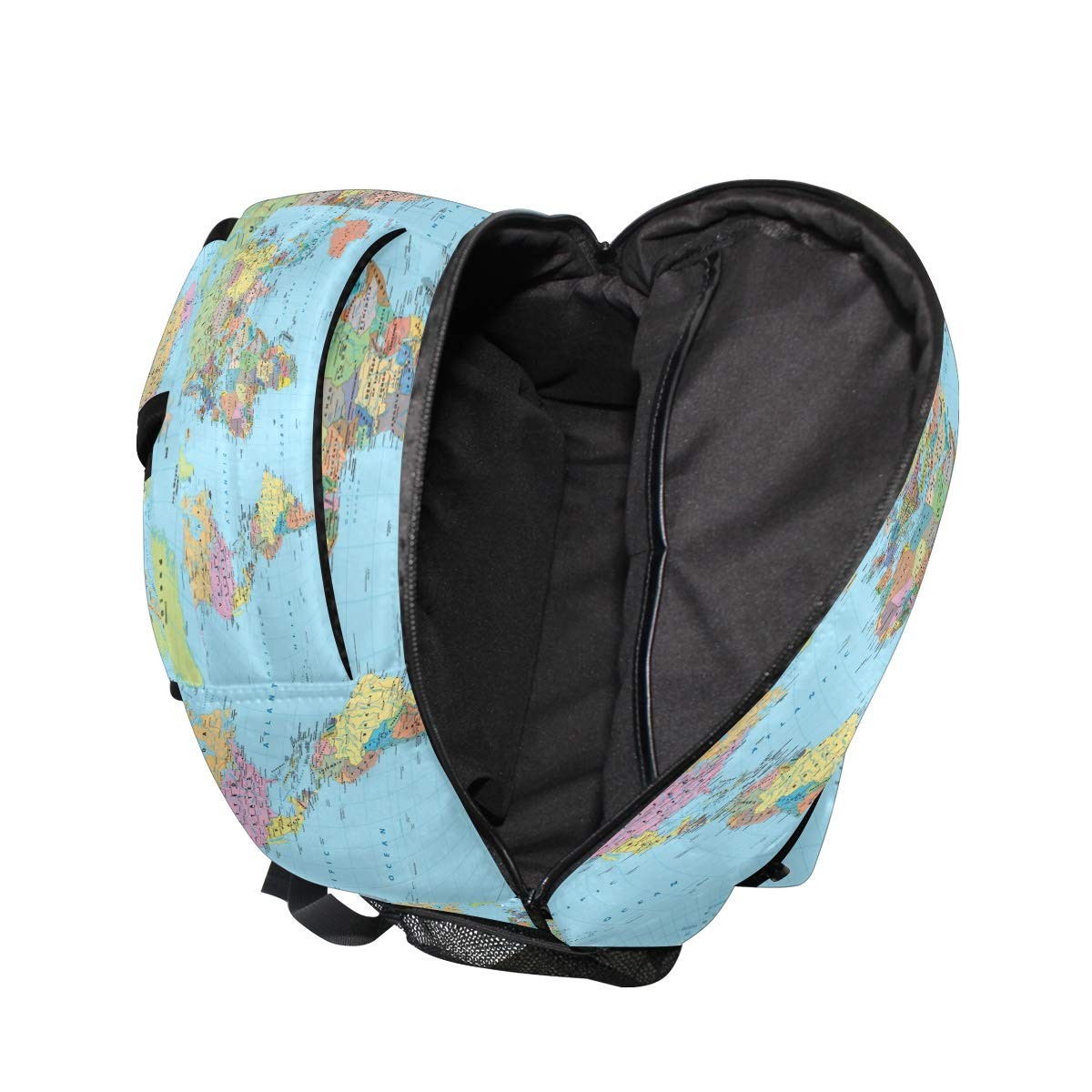 Globe World Map Backpack, School Bag, Laptop Rucksack, Travel Hiking Daypack