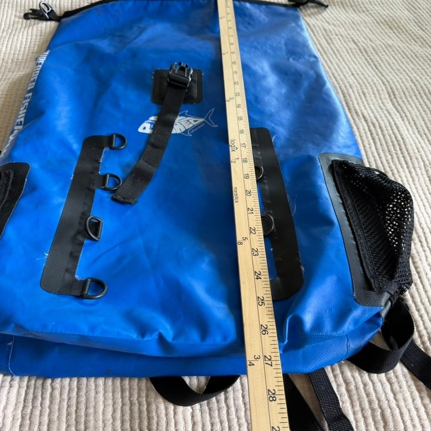 Purebred Fisherman Waterproof Roll Top Dry Bag Backpack Blue Fishing Hawaii