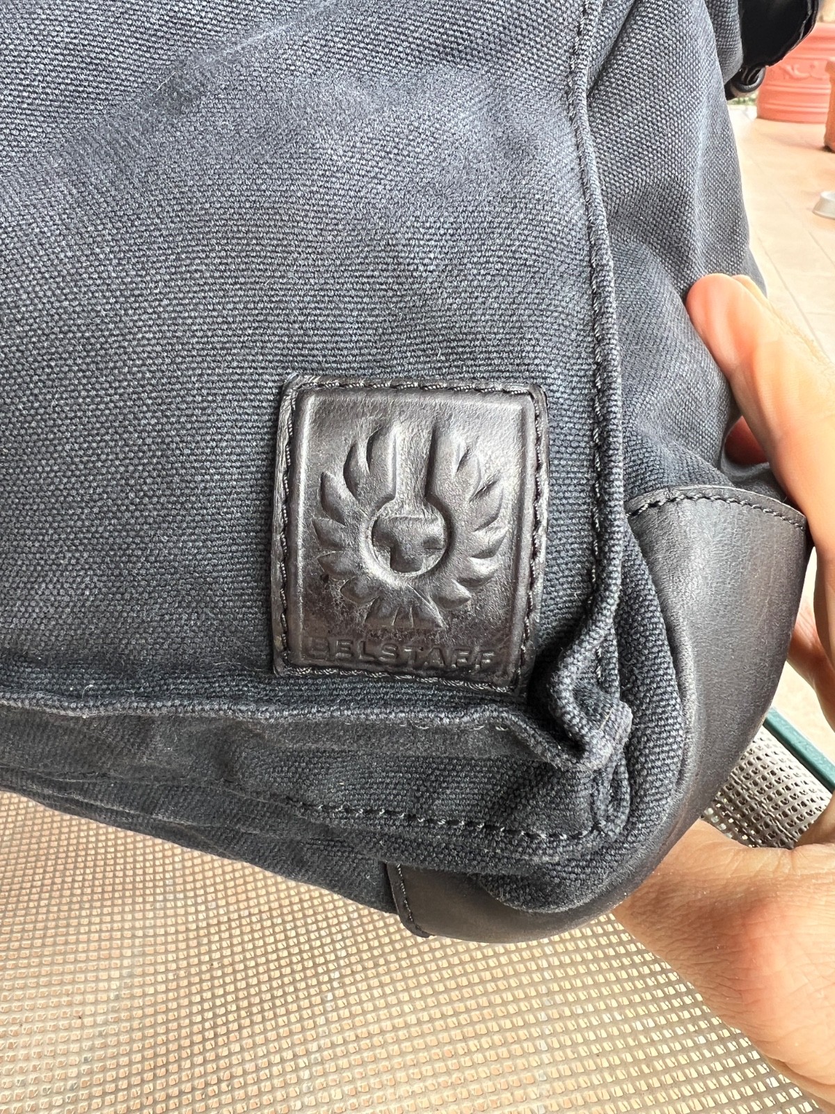 BELSTAFF HANDBAG TOTE BAG Cotton & Leather Colonial Made Italy