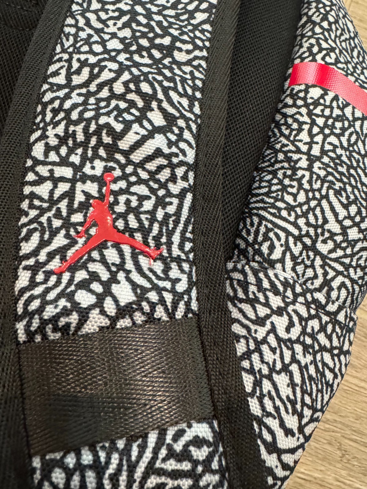 Jordan Brand Backpack Black Grey Elephant Print Red Jumpman Backpack