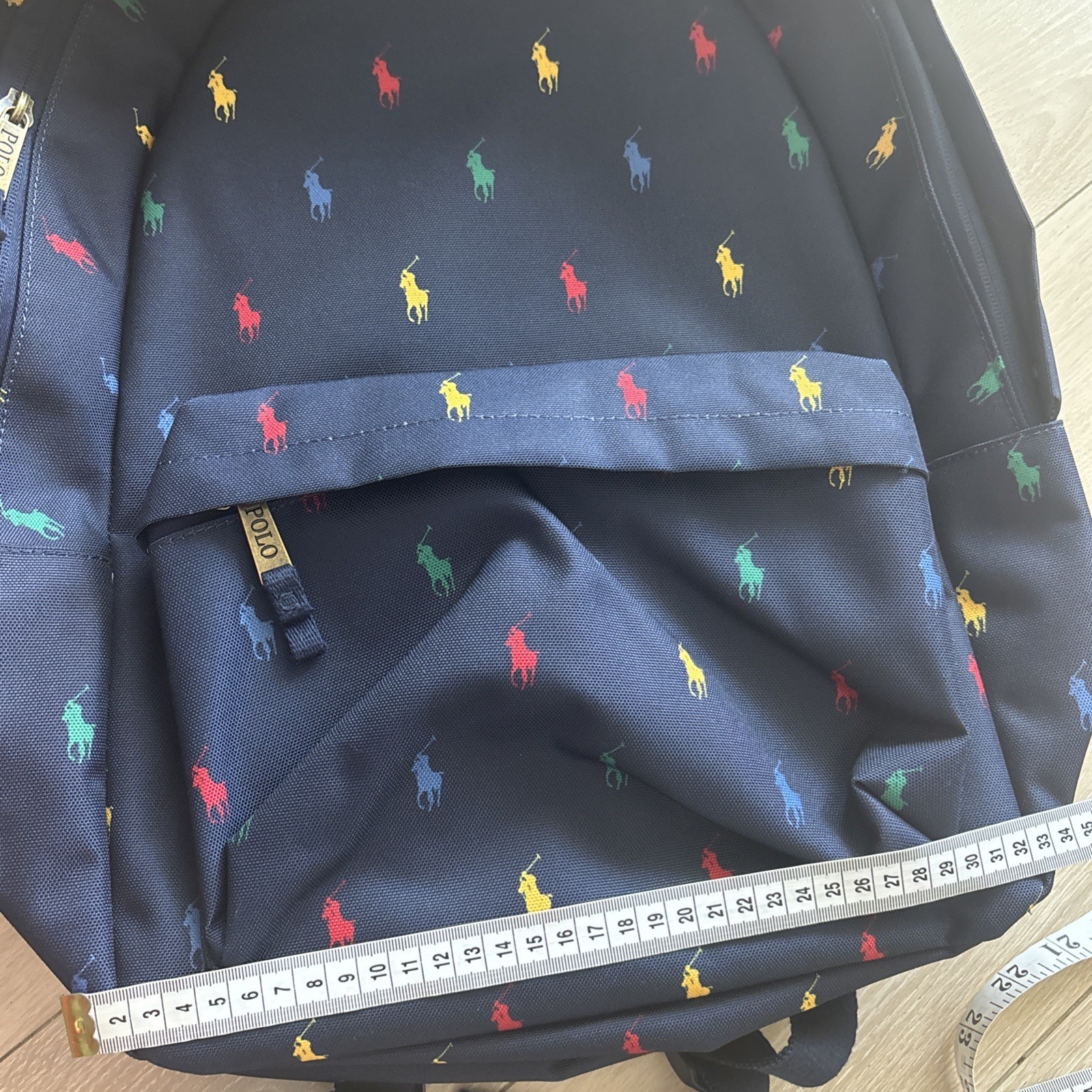 RARE Polo Ralph Lauren Monogram Pony School Bag Back Pack OS Navy Preppy NWT