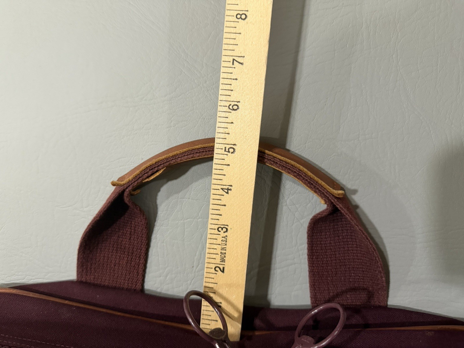 Lands End Bag Heavy Canvas Leather Duffle Deluxe Square Rigger Burgundy USA