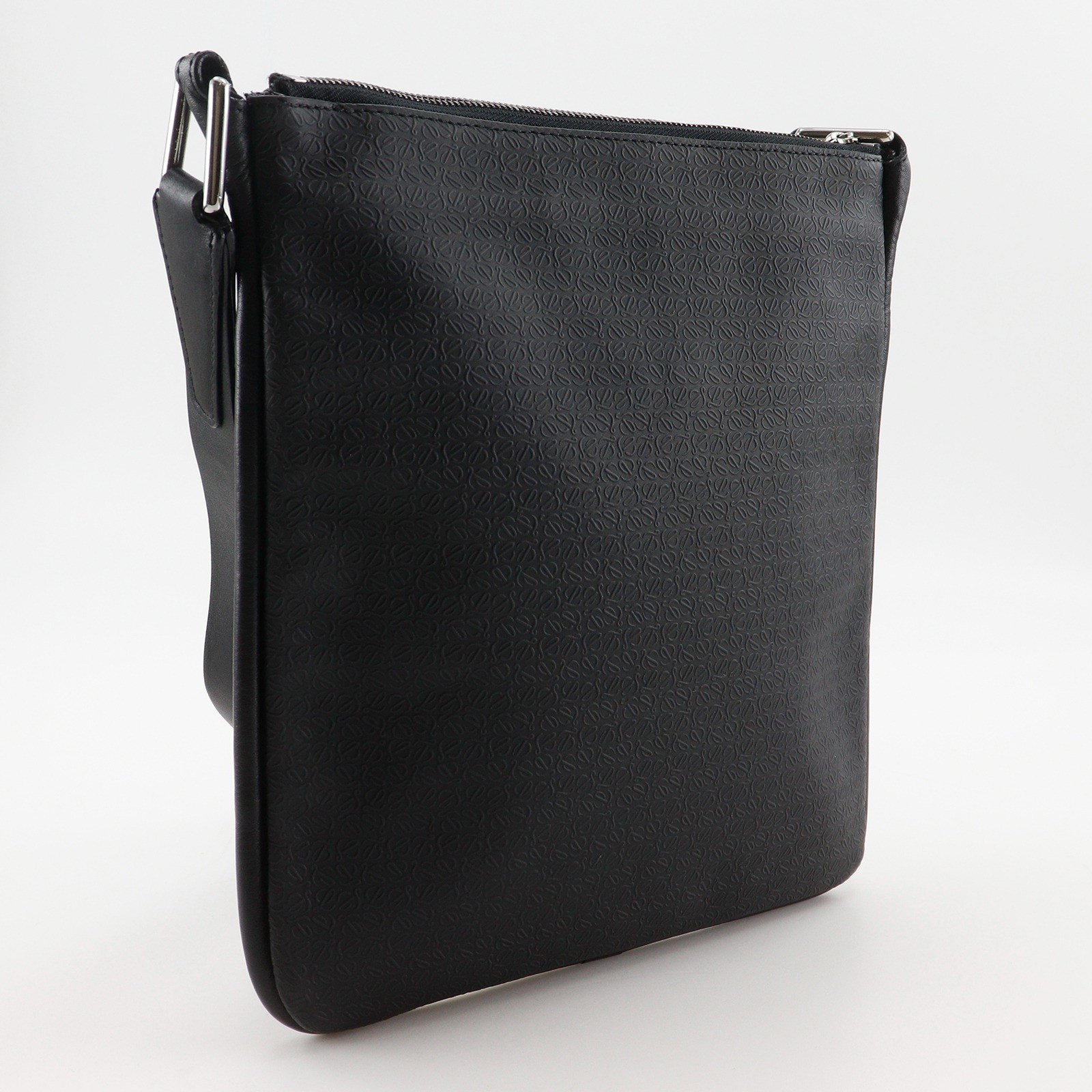 LOEWE Repeat anagram Shoulder Bag black PVC mens