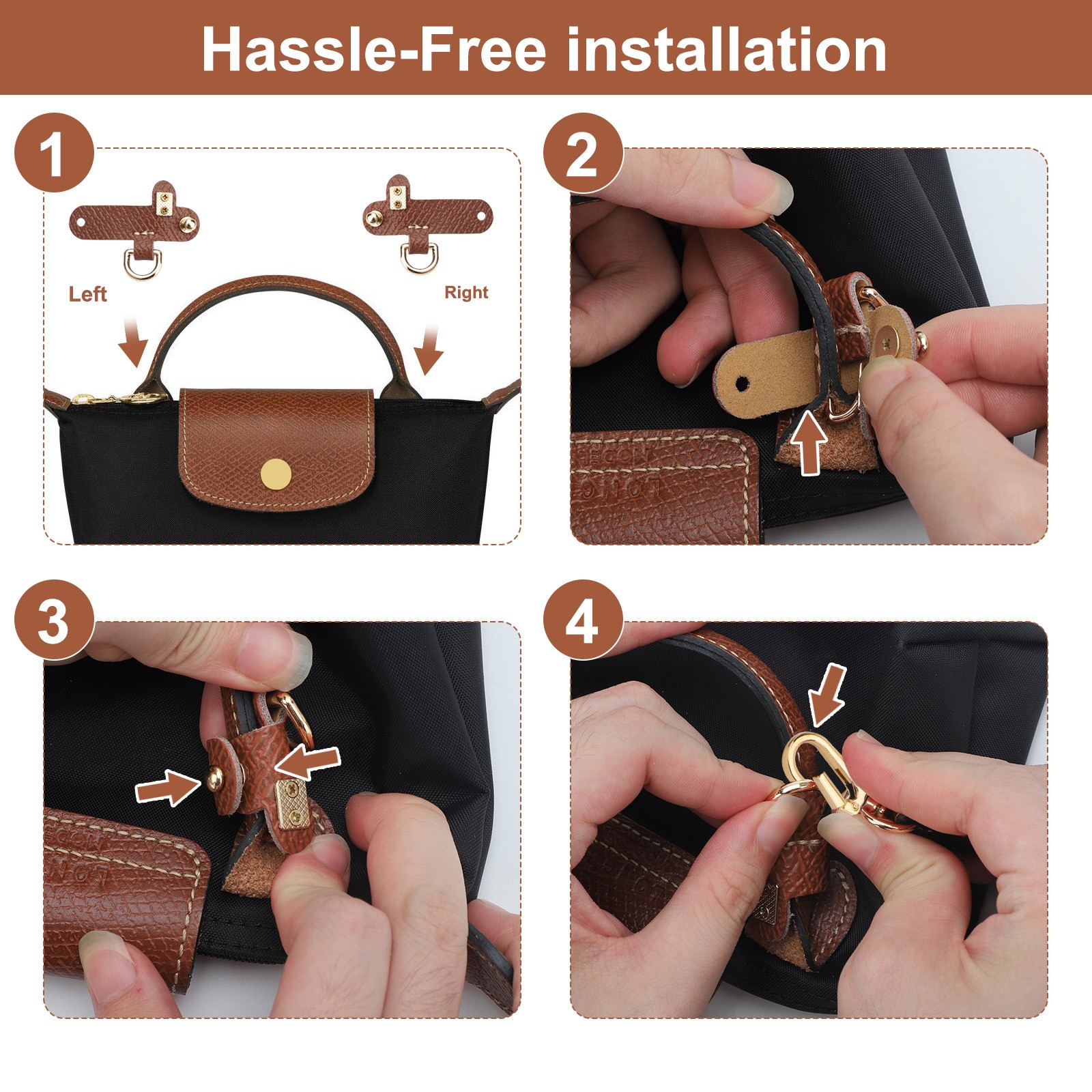 Replacement Crossbody Purse Strap for Mini Longchamp Handbag Shoulder Bag Handle