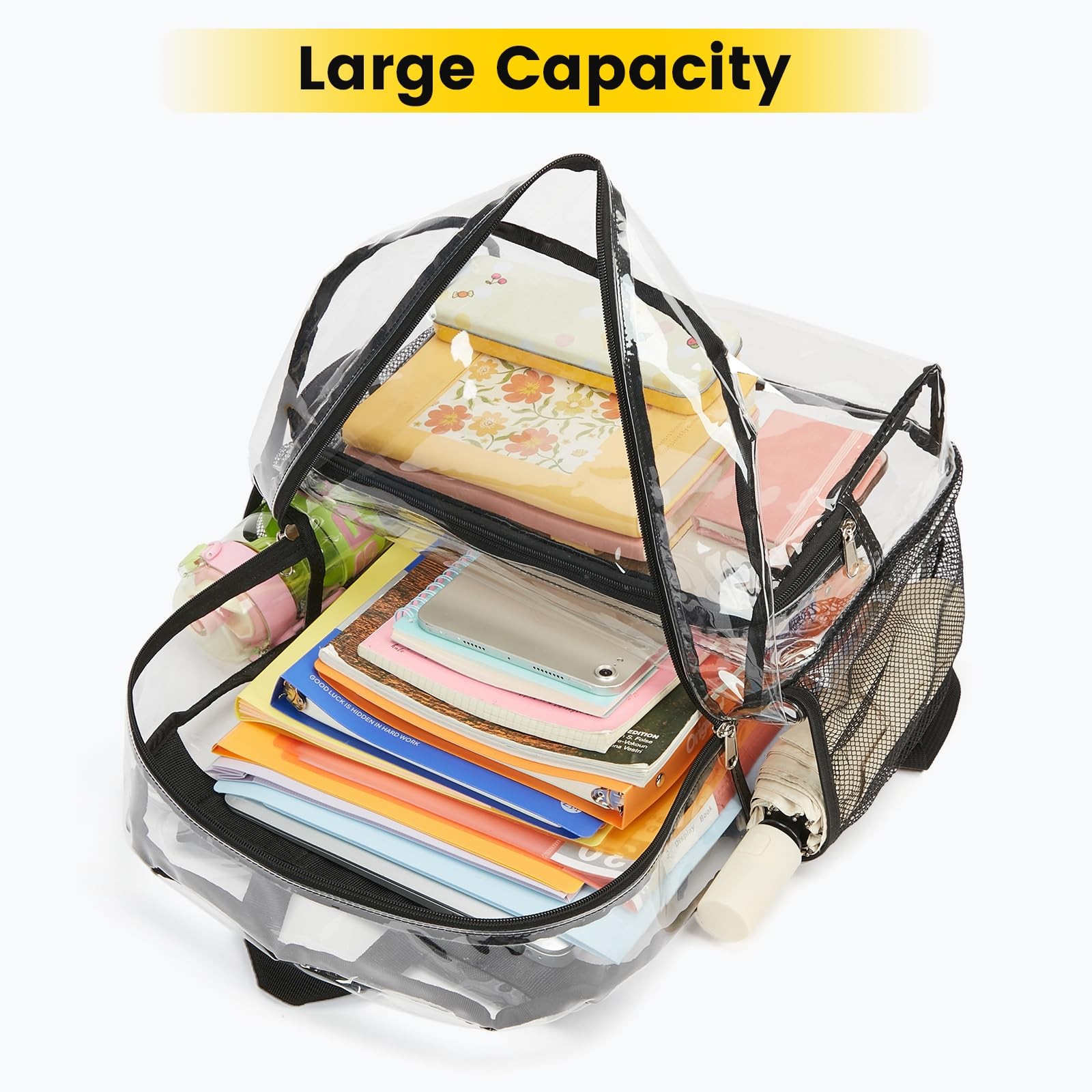 Vorspack Clear Backpack Heavy Duty XL See Through PVC Bookbag School Stadium