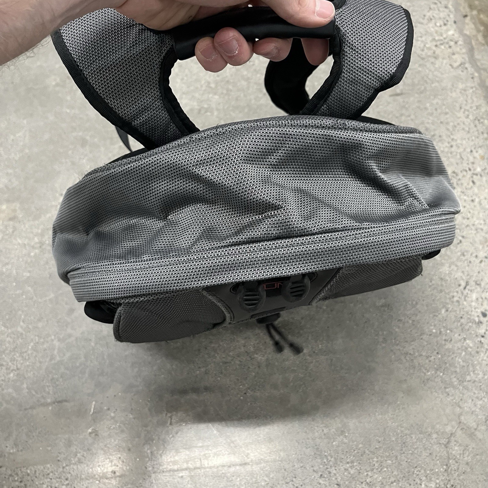 Tumi T2 Gray Black Ballistic Nylon Backpack Multi Compartment