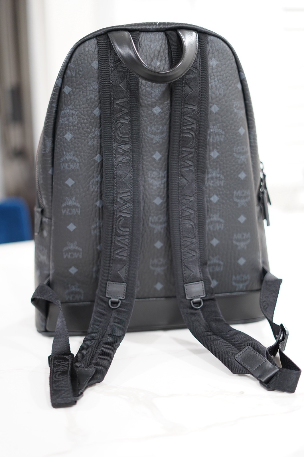 MCM Stark Visetos Black Unisex Backpack Medium