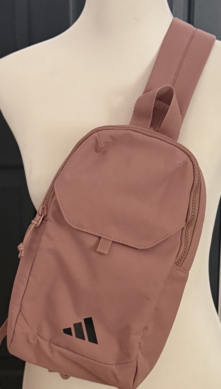 Adidas Essentials Sling Crossbody Bag Pink Adjustable Strap Compact Travel