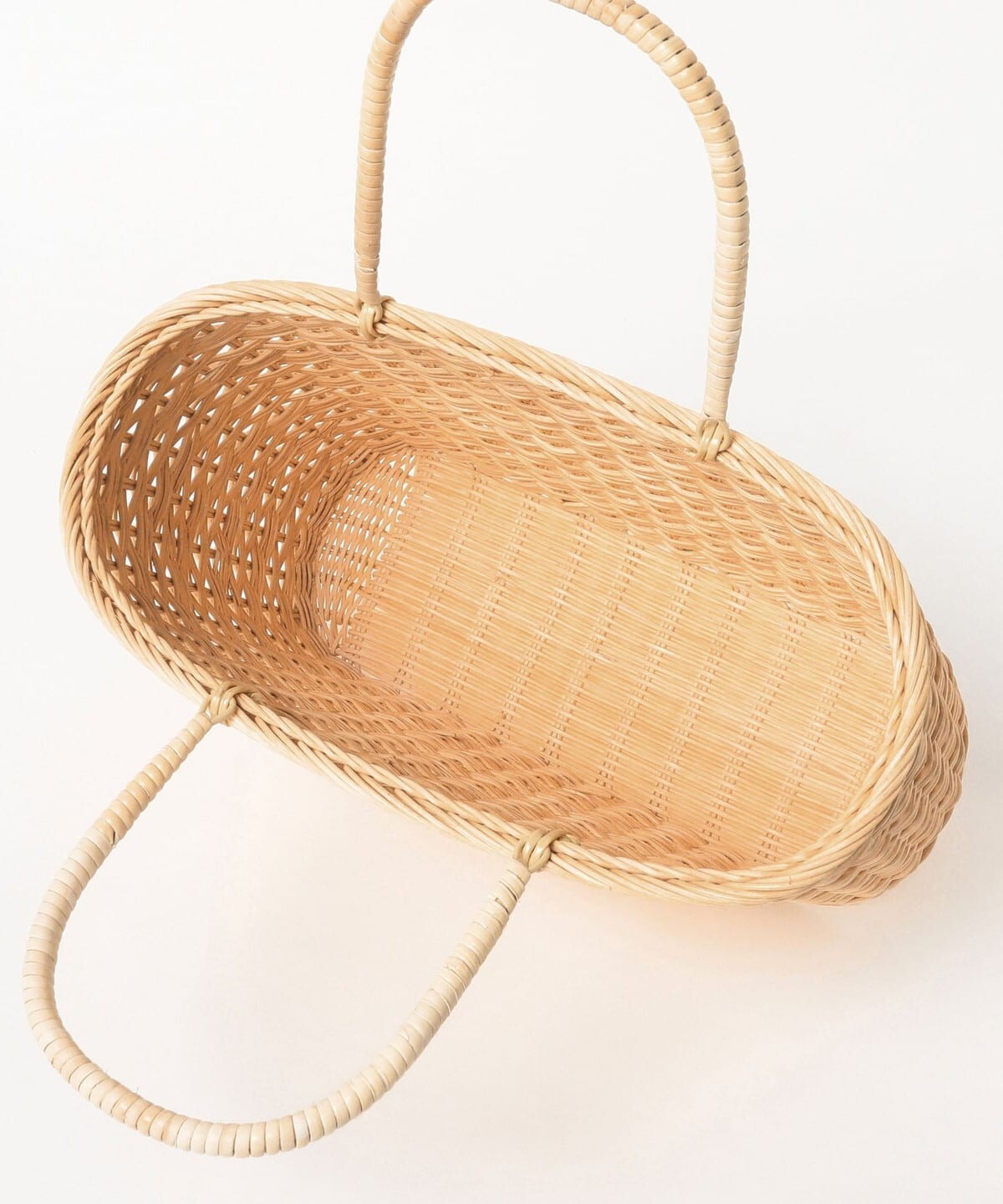 (ASK availability First) BEAMS Matsunoya / Rattan oval sash shopping basket new