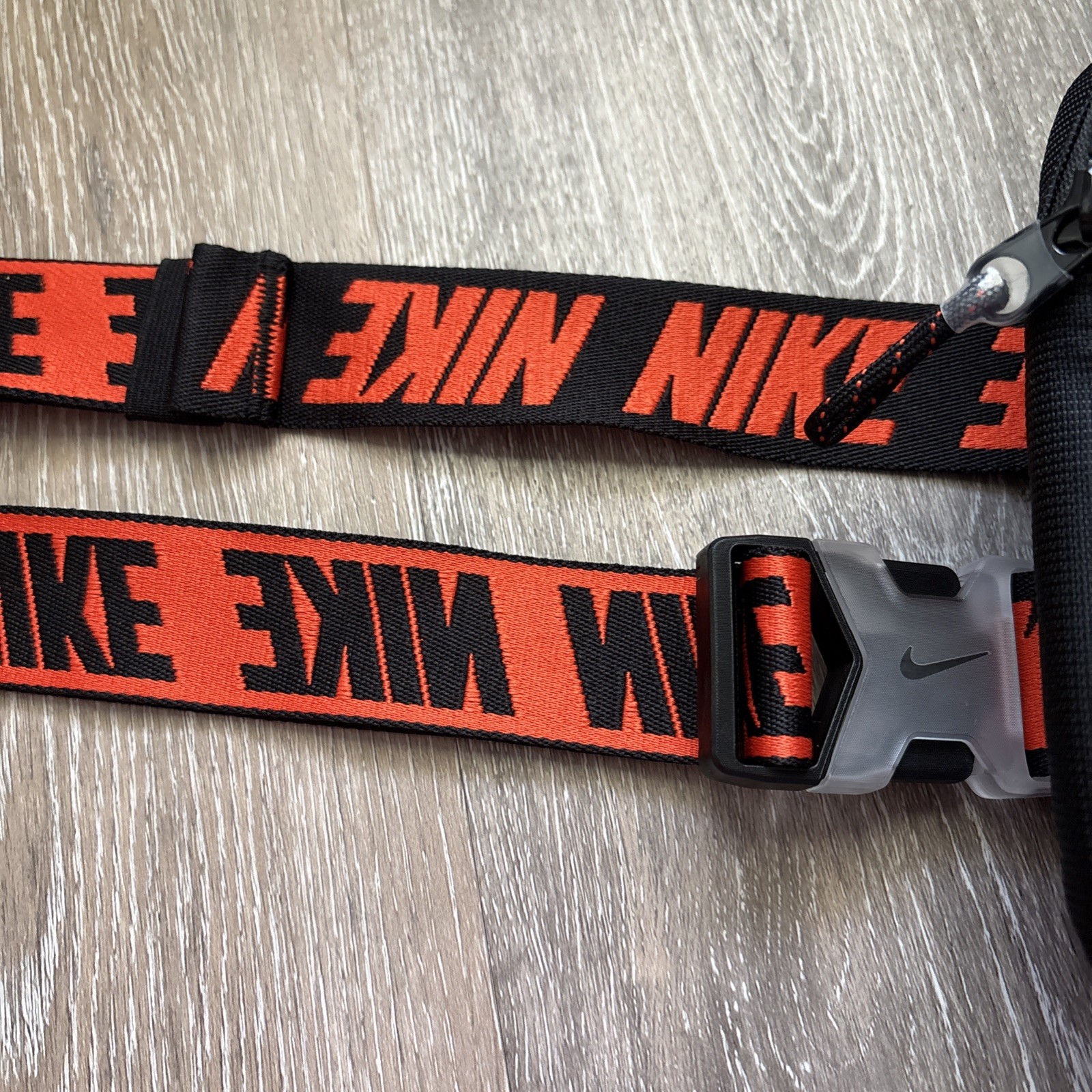 Nike Sportswear Essentials Hip Small Shoulder Chest Front Bag Black And Orange