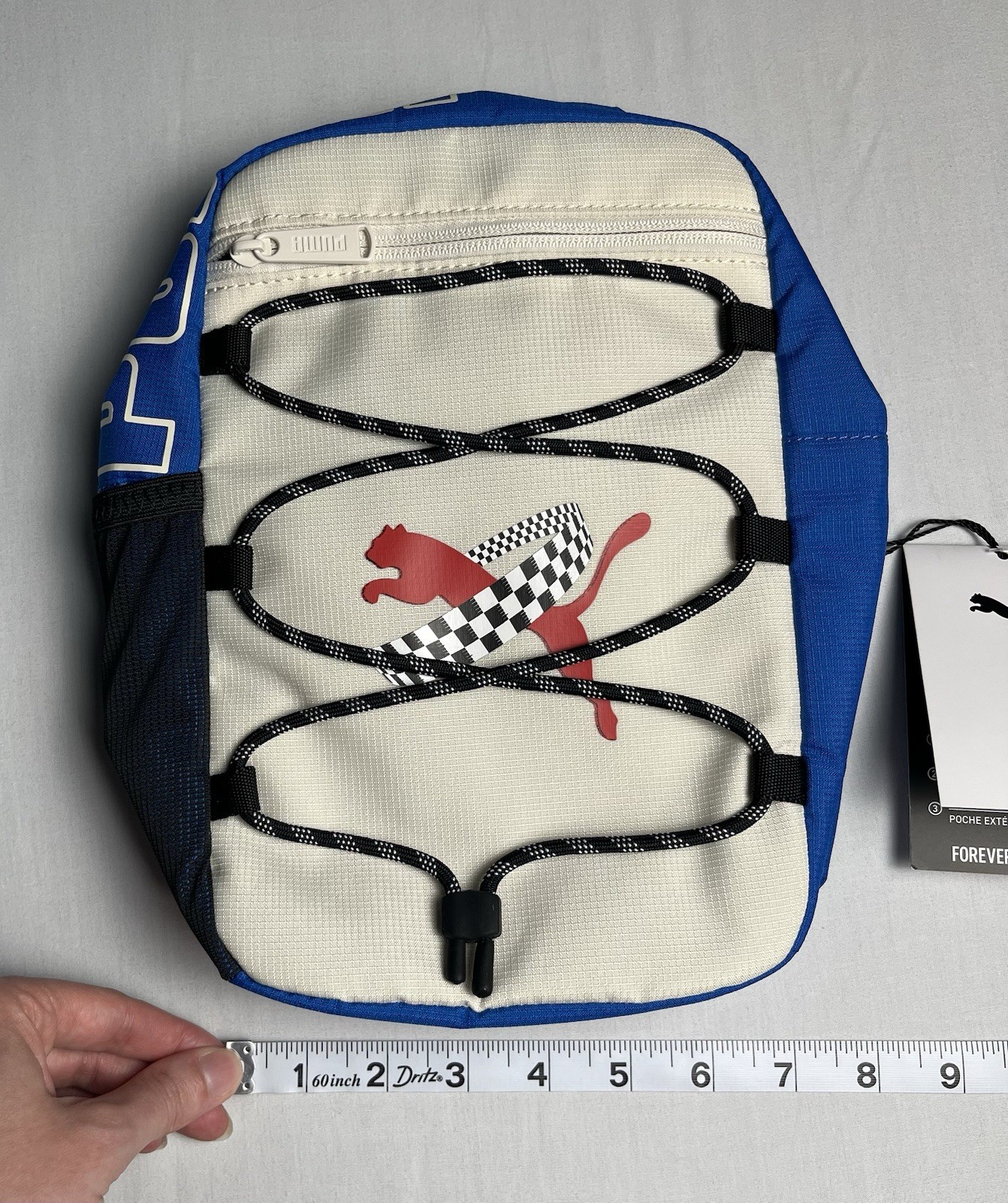PUMA Sling Crossbody Bag Blue White Black Red Zip Adjustable Shoulder Strap
