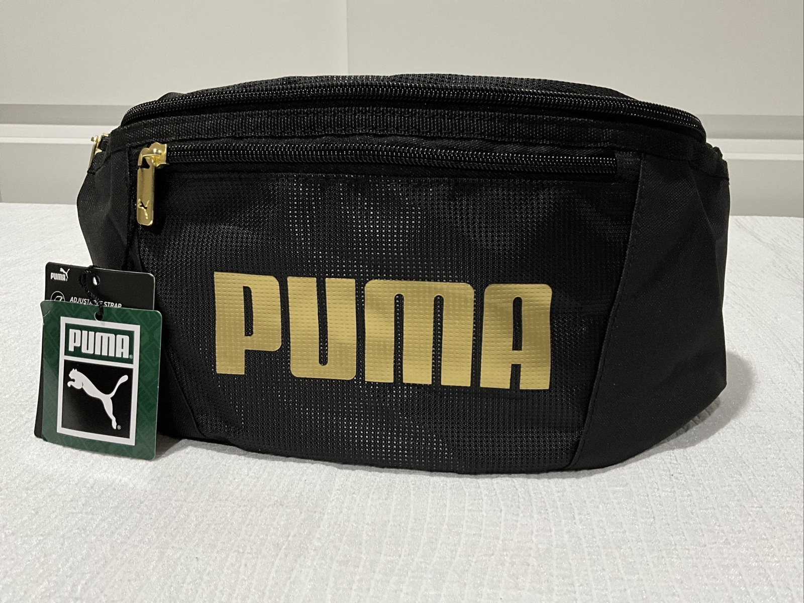 NEW WT LARGE PUMA BLACK GOLD Fanny Pack Waist HIP SACK Bag Men’s Women’s Unisex