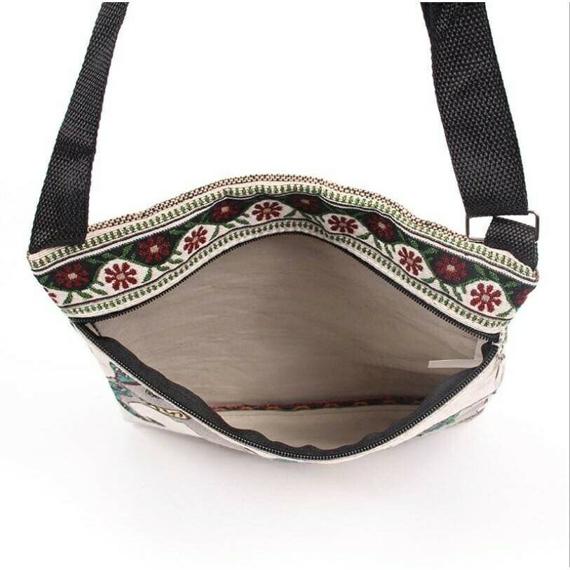Shoulder bag with Thai elephant pattern