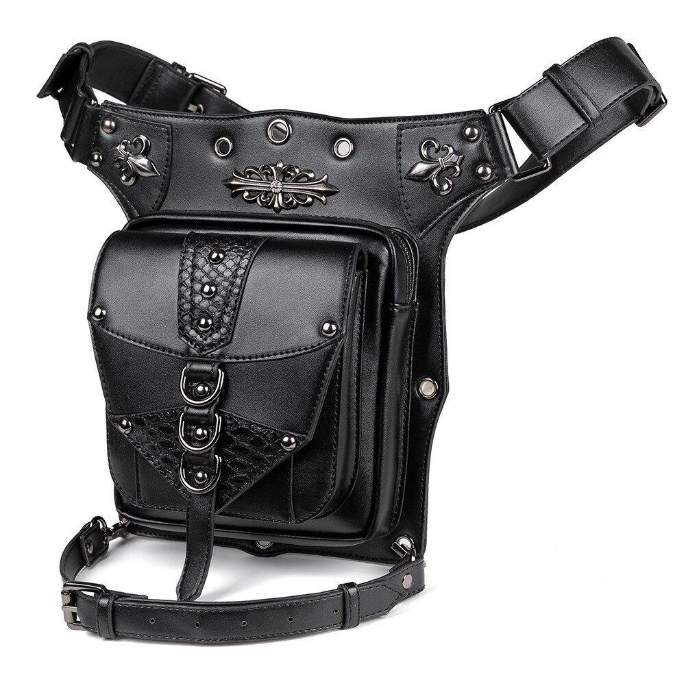 New Men Women Motorcycle Gothic Steampunk Crossbody Shoulder Chest Bag Backpack