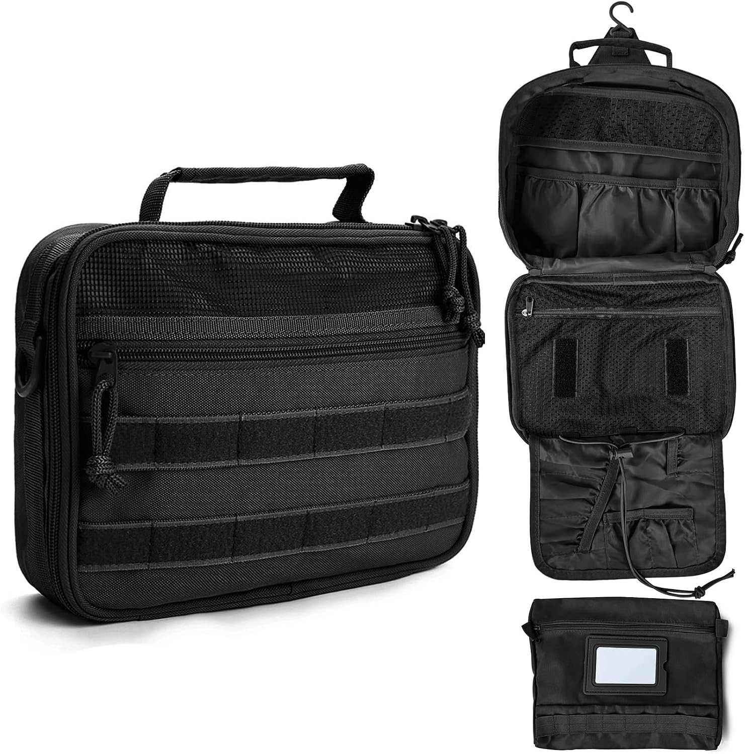 Tactical Toiletry Bag 9.5″ Hanging Dopp Kit Men, Travel Shaving Hygiene