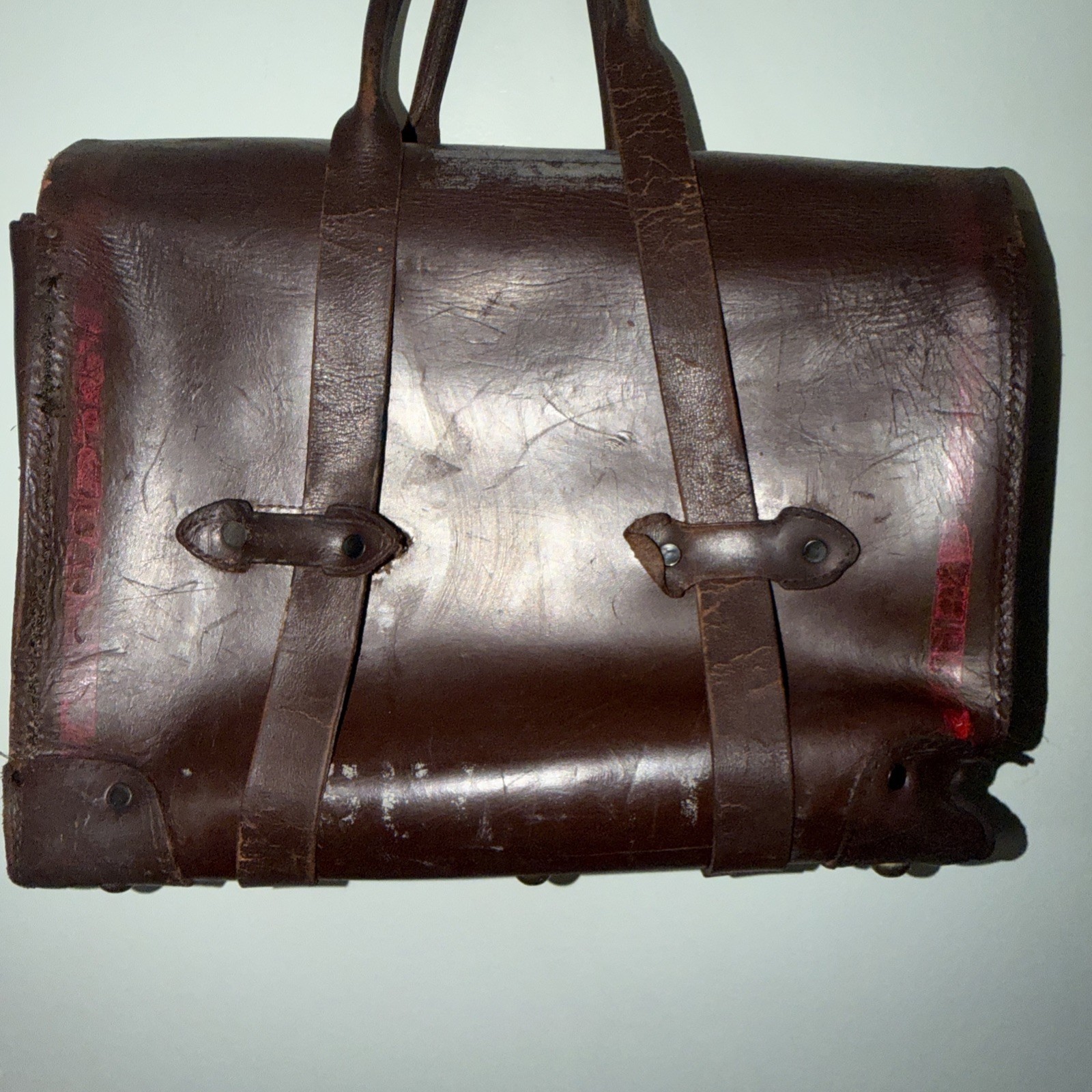 Vintage US Military Pilots Briefcase Brown Leather Briefcase Bag Movie Prop