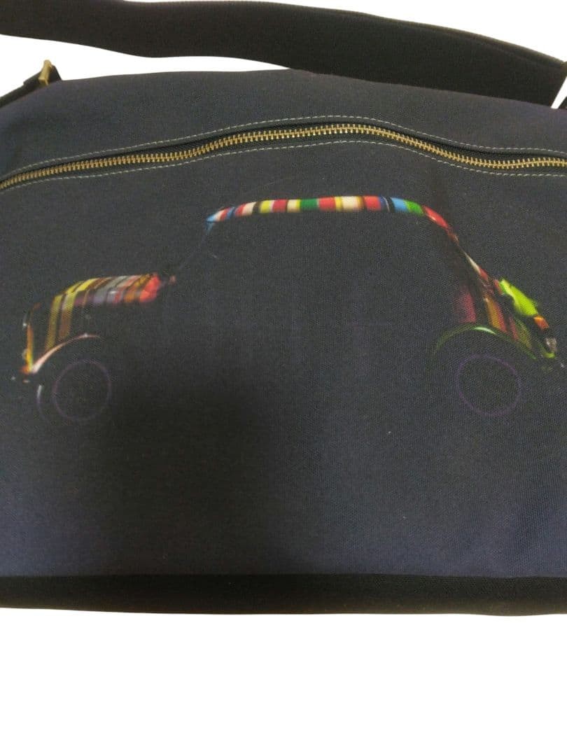 Paul Smith Mini Cooper Print Shoulder Bag Black Genuine Leather Mens Japan Used