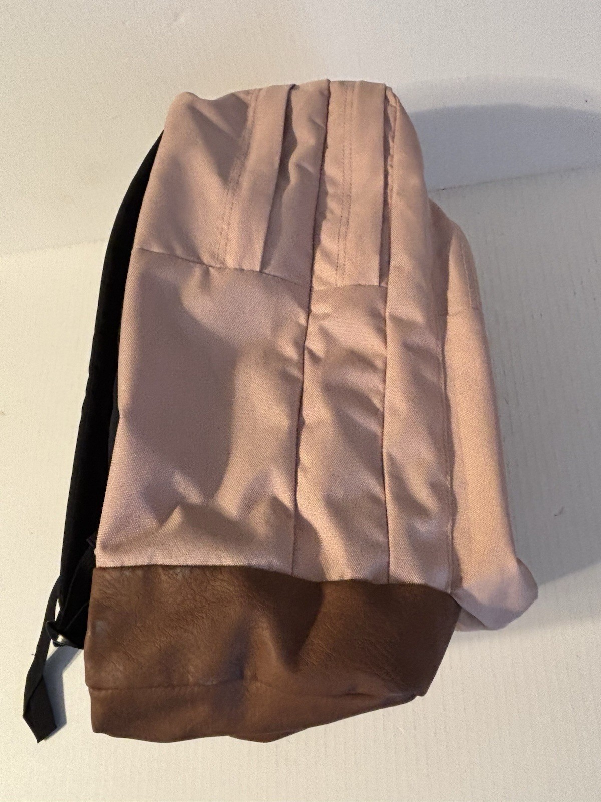 JanSport Backpack Cool Student Pink Faux Leather Bottom Media Pocket
