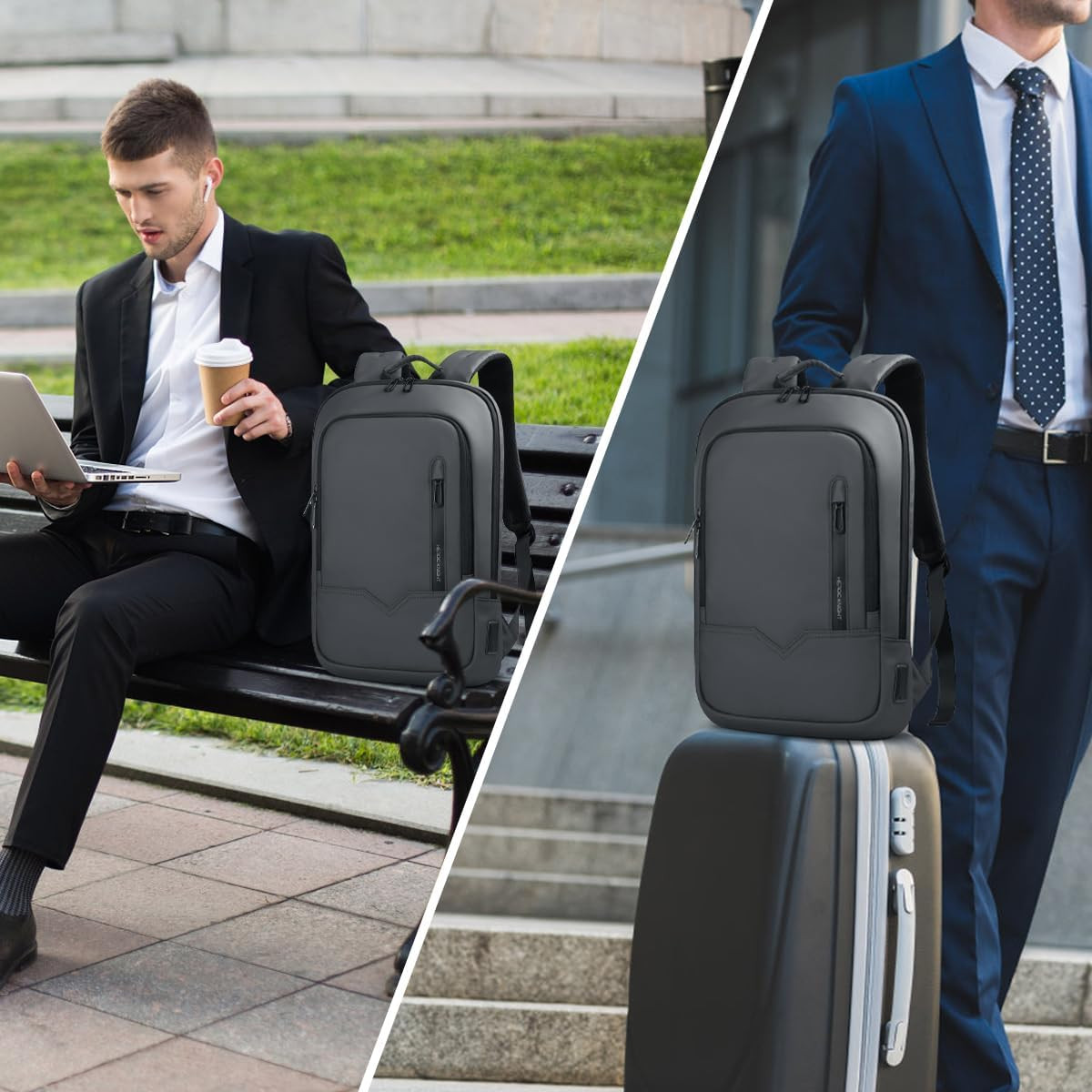 Backpack for Men Business Slim Laptop Bag | anti Theft Travel Backpacks 15.6 Inc