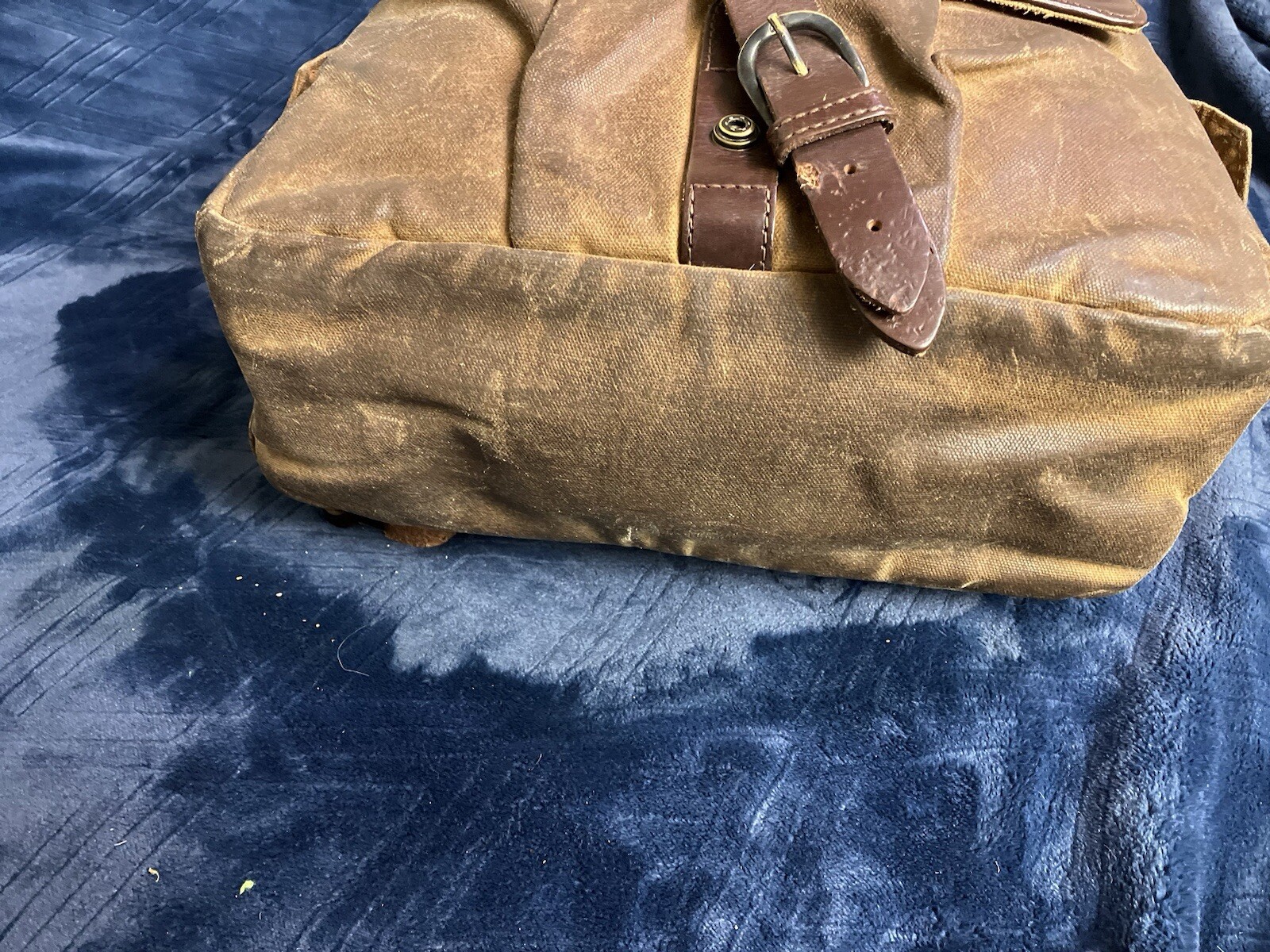 Mission Mercantile Backpack Waxed Canvas Leather Large Laptop Day Bag ISSUES
