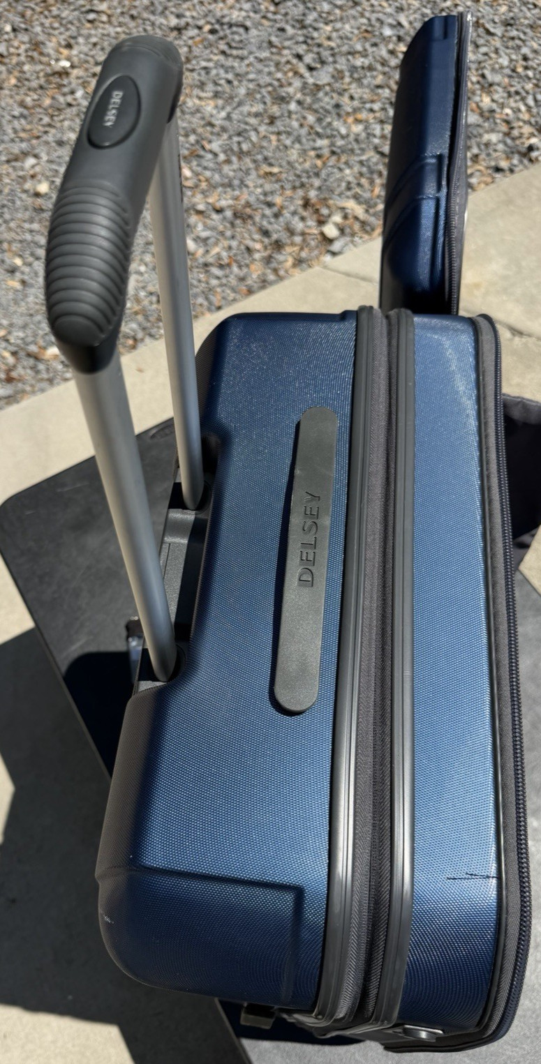 DELSEY PARIS Hardside Expandable Luggage BLUE Spinner Wheels 32 Inch W TSA Lock