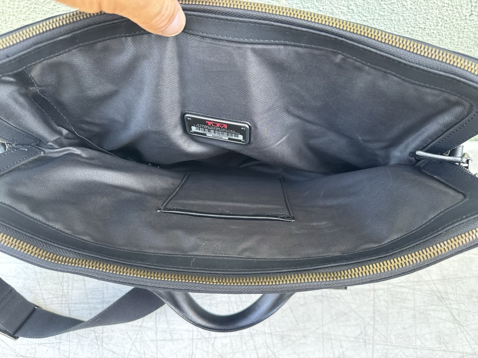 TUMI Harrison Seneca Slim Briefcase Black Nylon Leather Laptop Bag 66000D