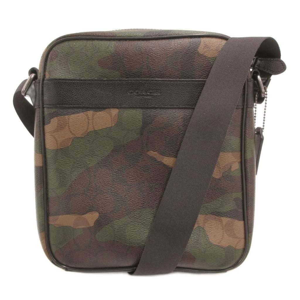 Coach Camouflage Shoulder Bag PVC Green Brown Men’s Vintage Excellent Condition