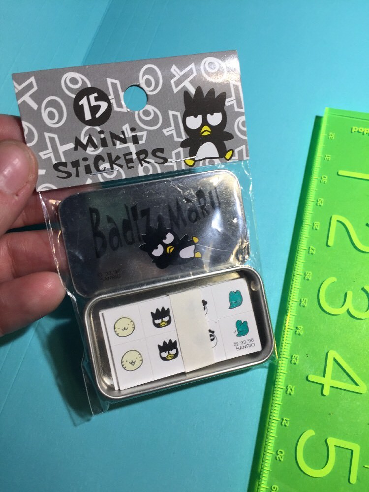 Sanrio Original Vintage Classic Badtz-Maru Mini Stickers W Tin Box 1996