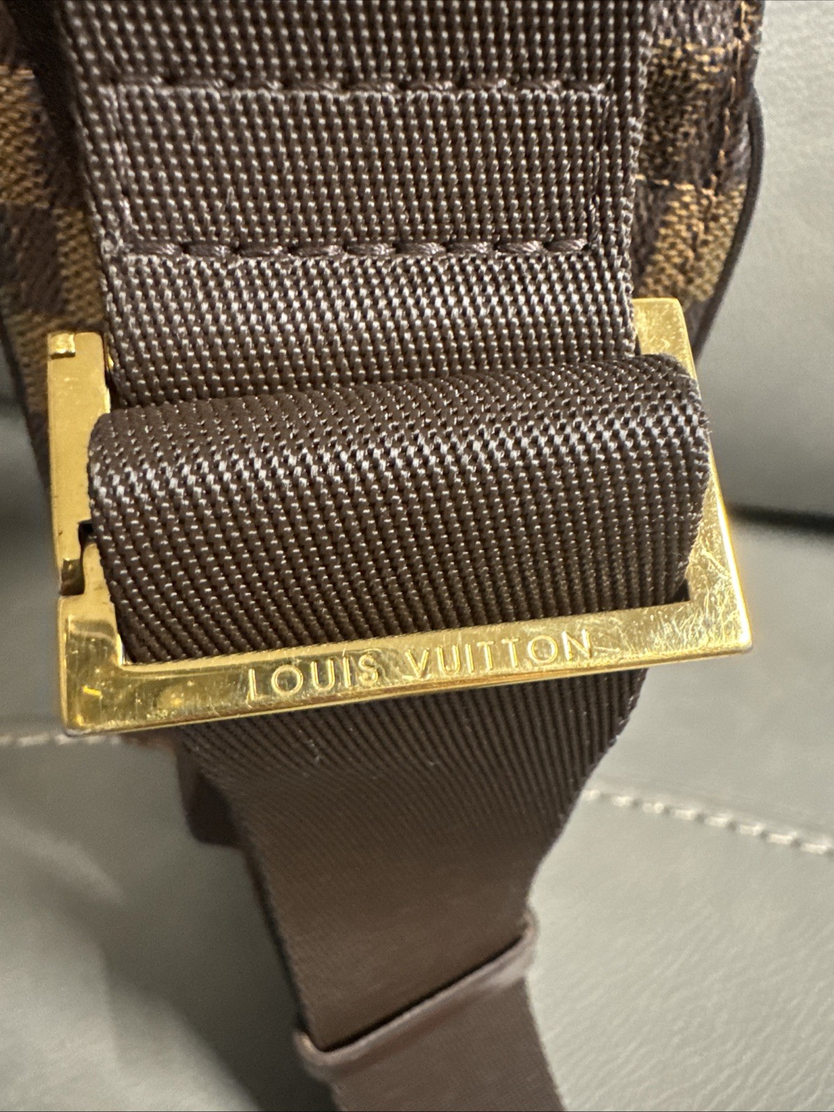 Authentic Louis Vuitton Damier Ebene Geronimos Shoulder Belt Sling Crossbody Bag