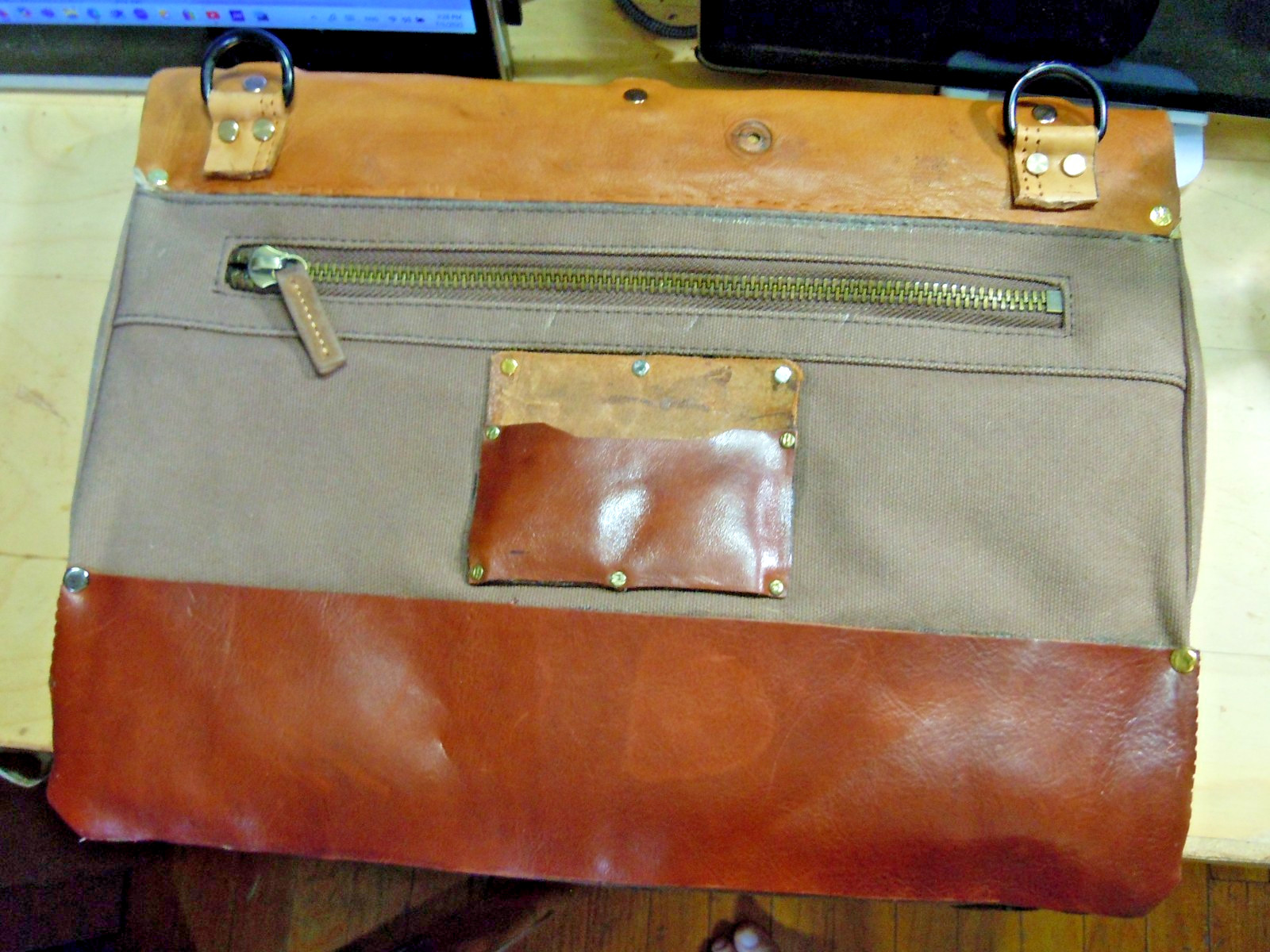 vintage Pendleton Wool Messenger Leather Satchel Brown Briefcase (on sale) #2