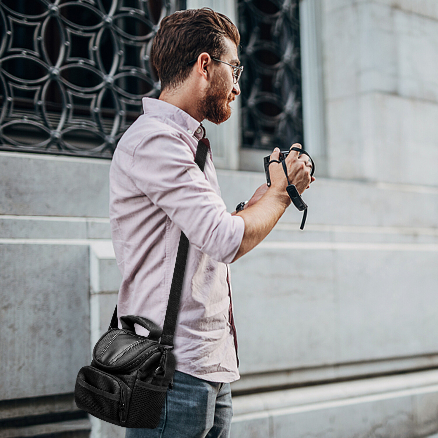 Camera Protective Bag Zipper Case Shoulder Pouch For Nikon Canon Sony Rebel DSLR