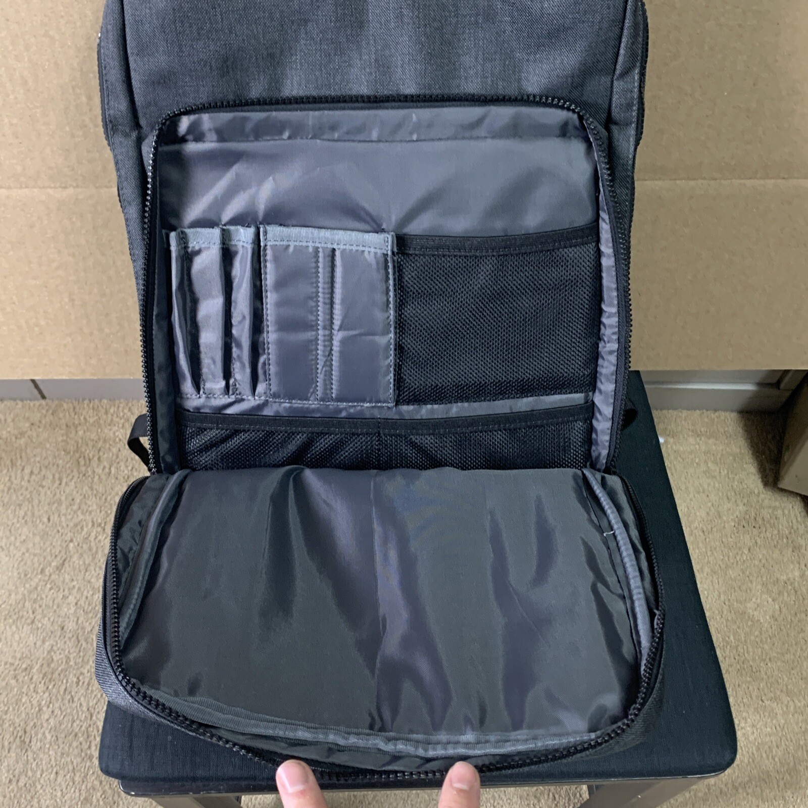 Rare NWT OGIO Gray Black Laptop BACKPACK~ Linen MOBILE STRIKE W/ Bottle