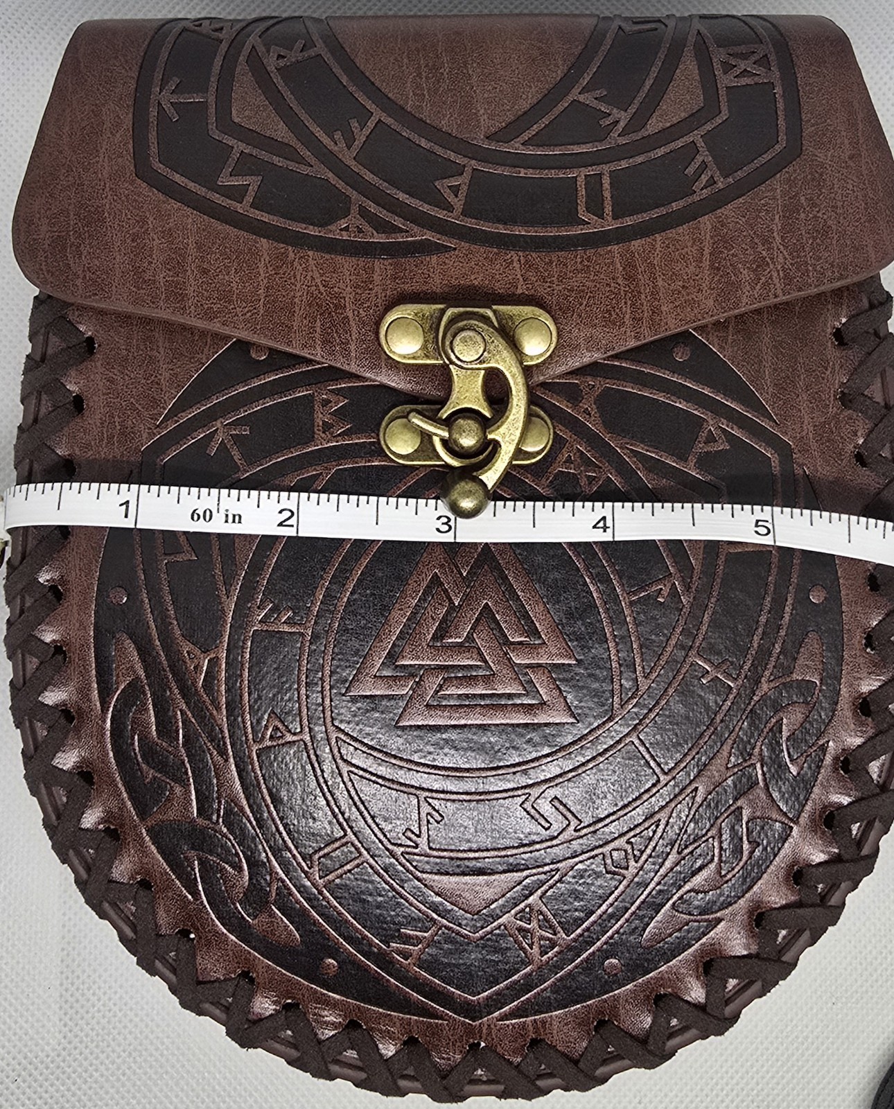 Medieval Cosplay Renaissance Viking Valknut Knight Pirate PULeather Belt Bag