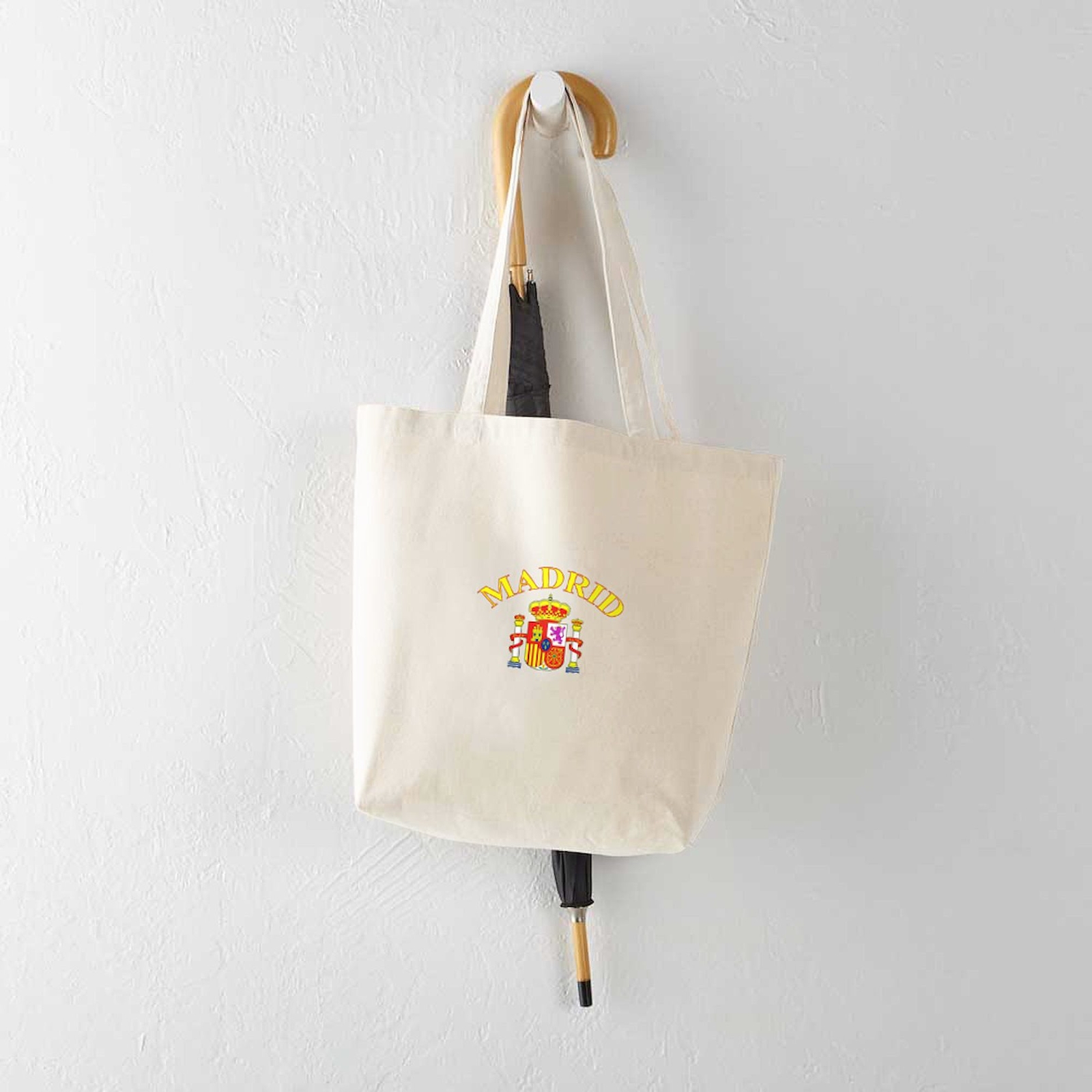 CafePress Madrid, Spain Natural Canvas Tote Bag, Cloth Shopping Bag (132734231)