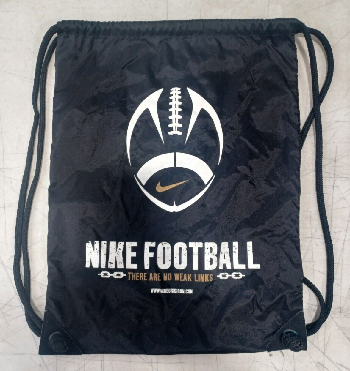 Nike Football Black Drawstring Backpack “There are no Weak Links”
