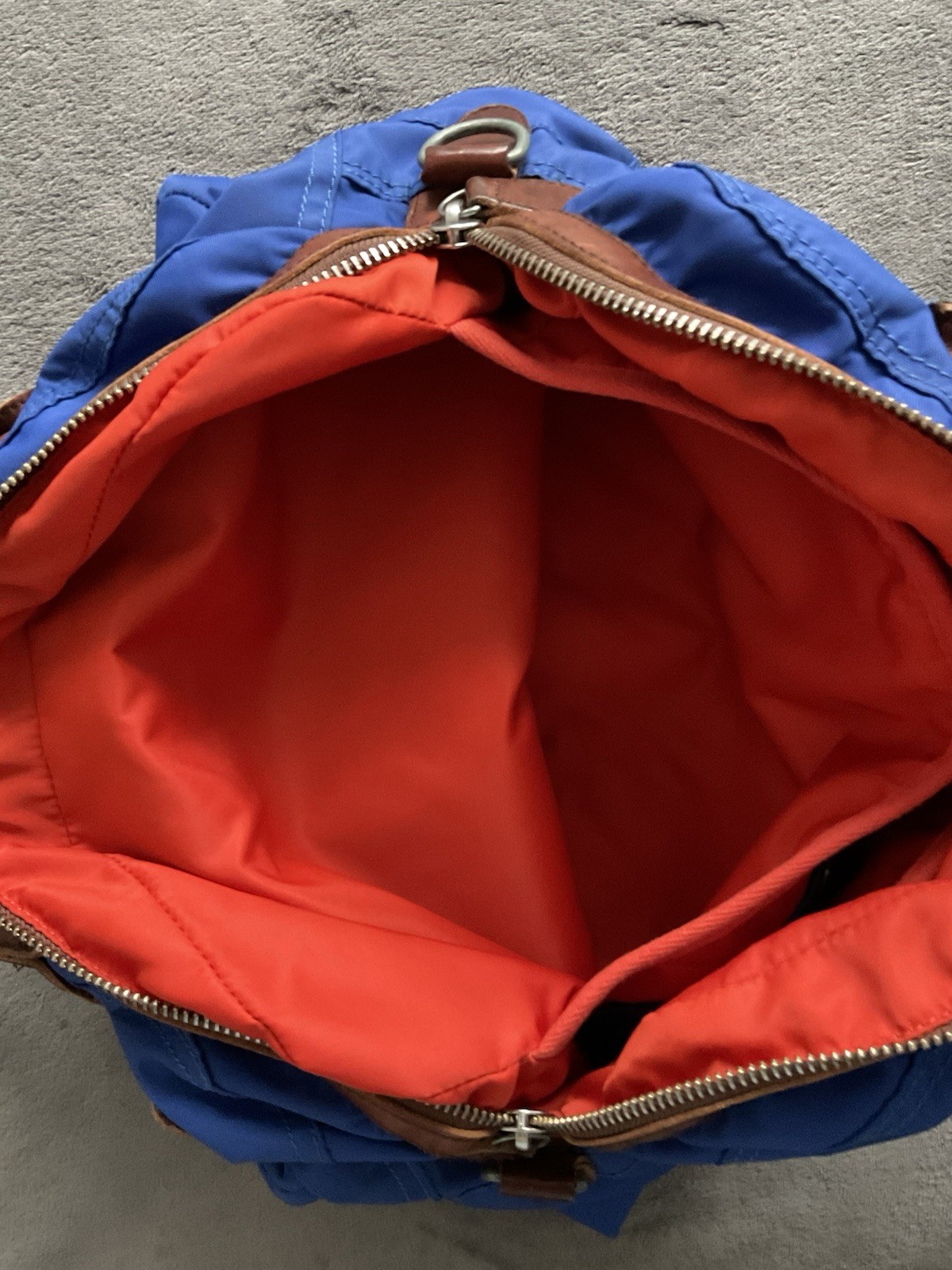 Polo Ralph Lauren Men’s Leather Trim Canvas Attache Laptop Bag Blue Rare