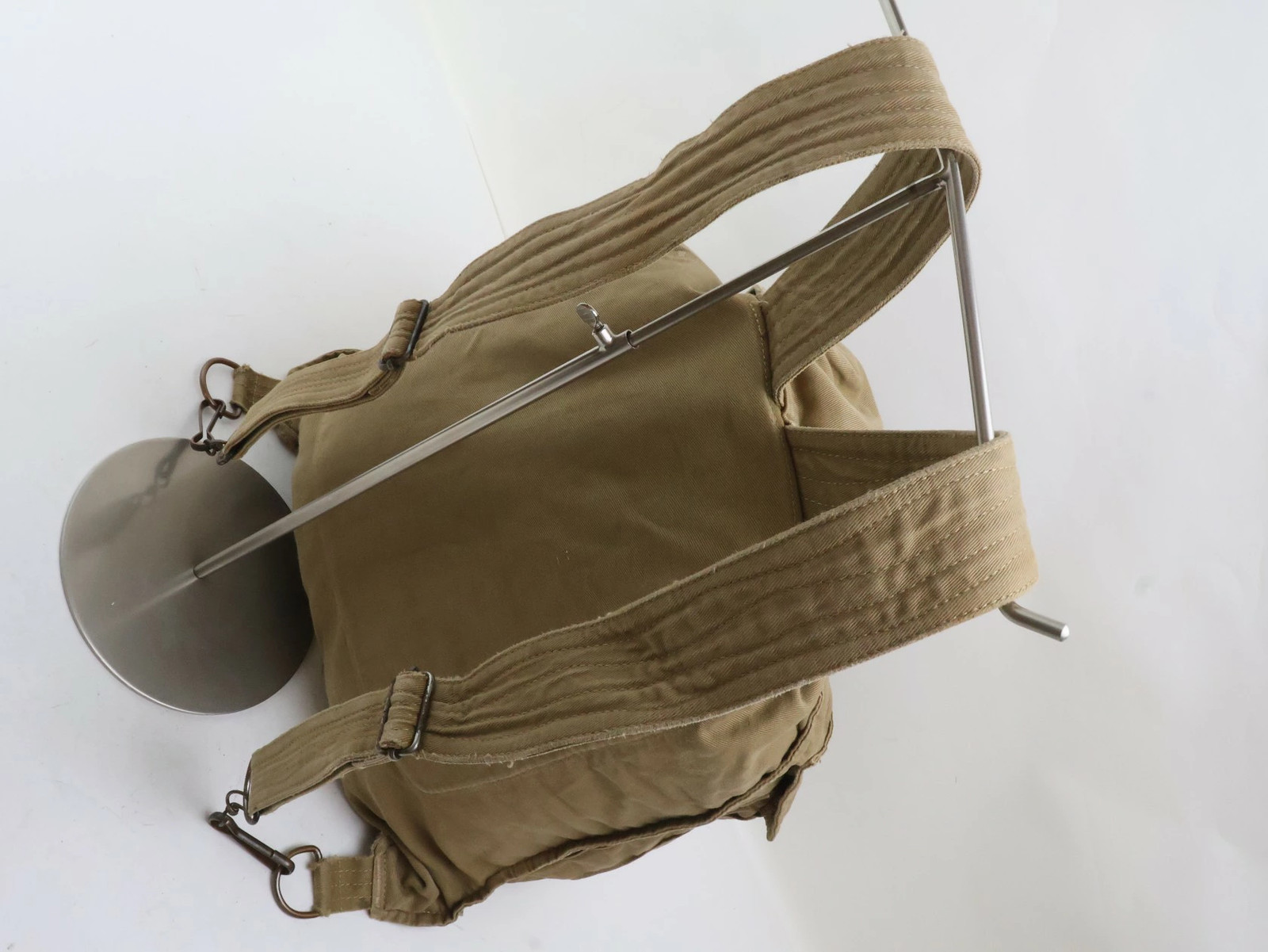 RRL Double RL Backpack Canvas Khaki Metal Ralph Lauren 26cm x 45cm x 9cm Auth