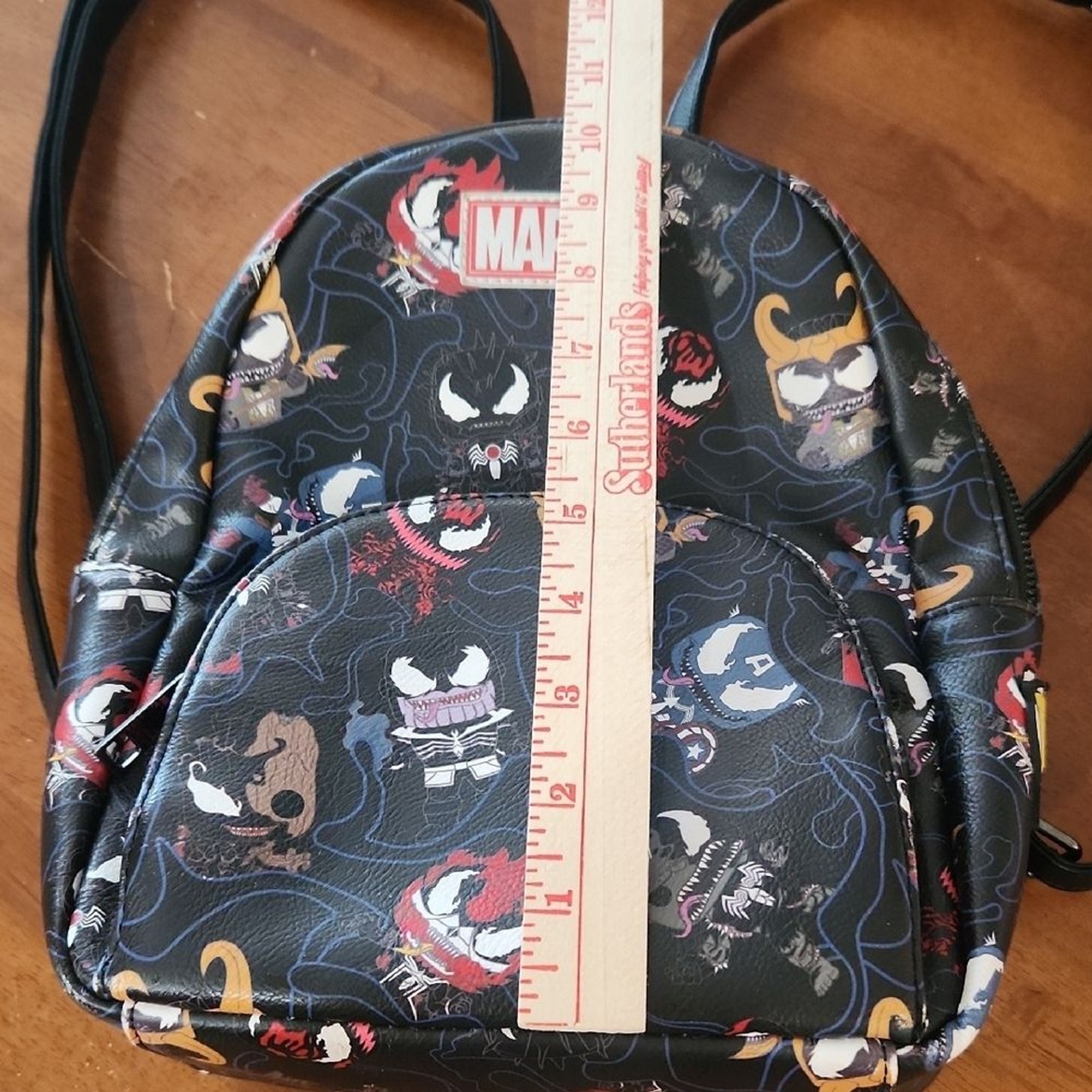 Loungefly Marvel Character Print Backpack – Black and Multicolor