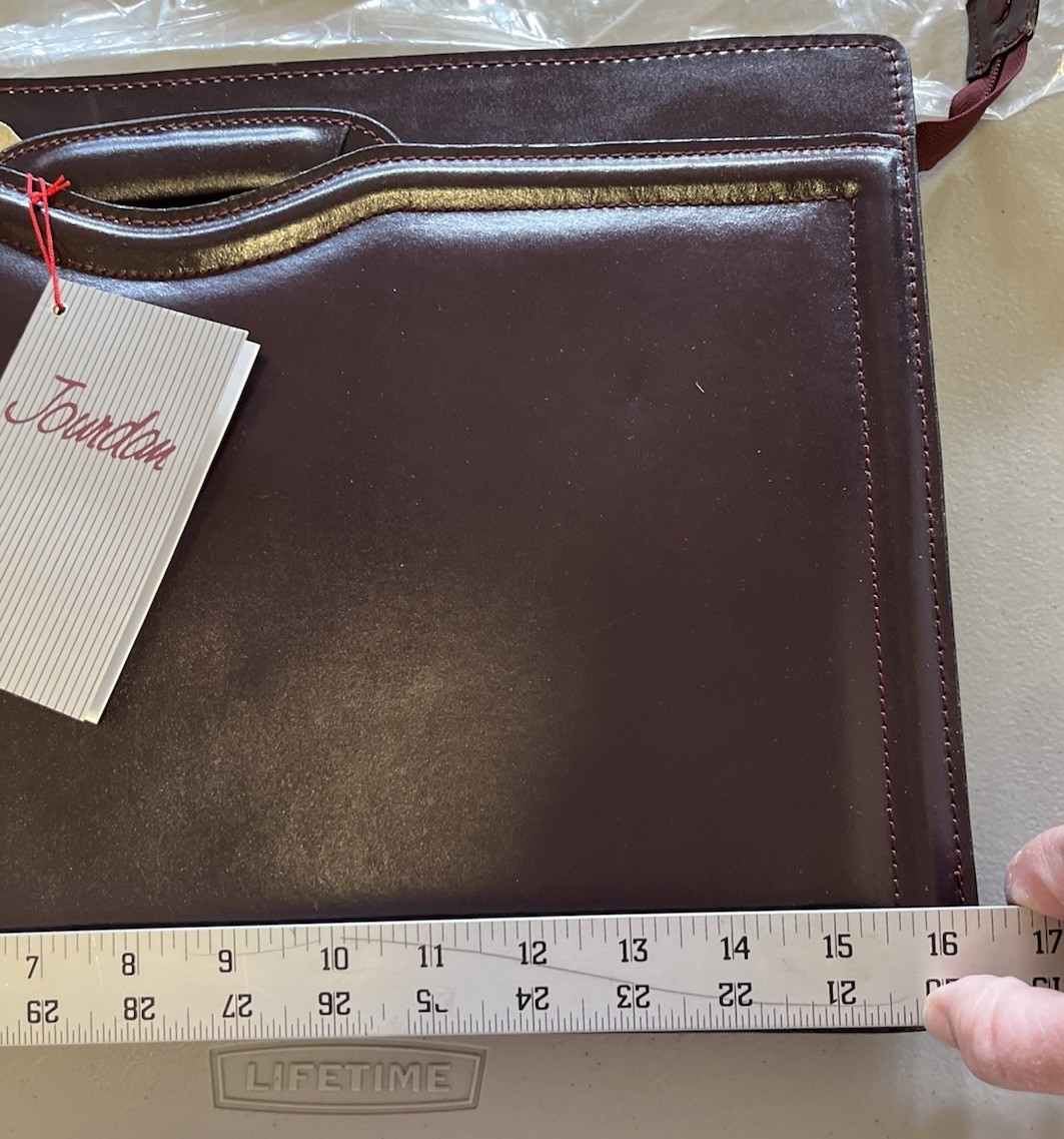 Vintage Jourdan Briefcase Atache Retractable Handle, Strap,Document Bag Cow Hide