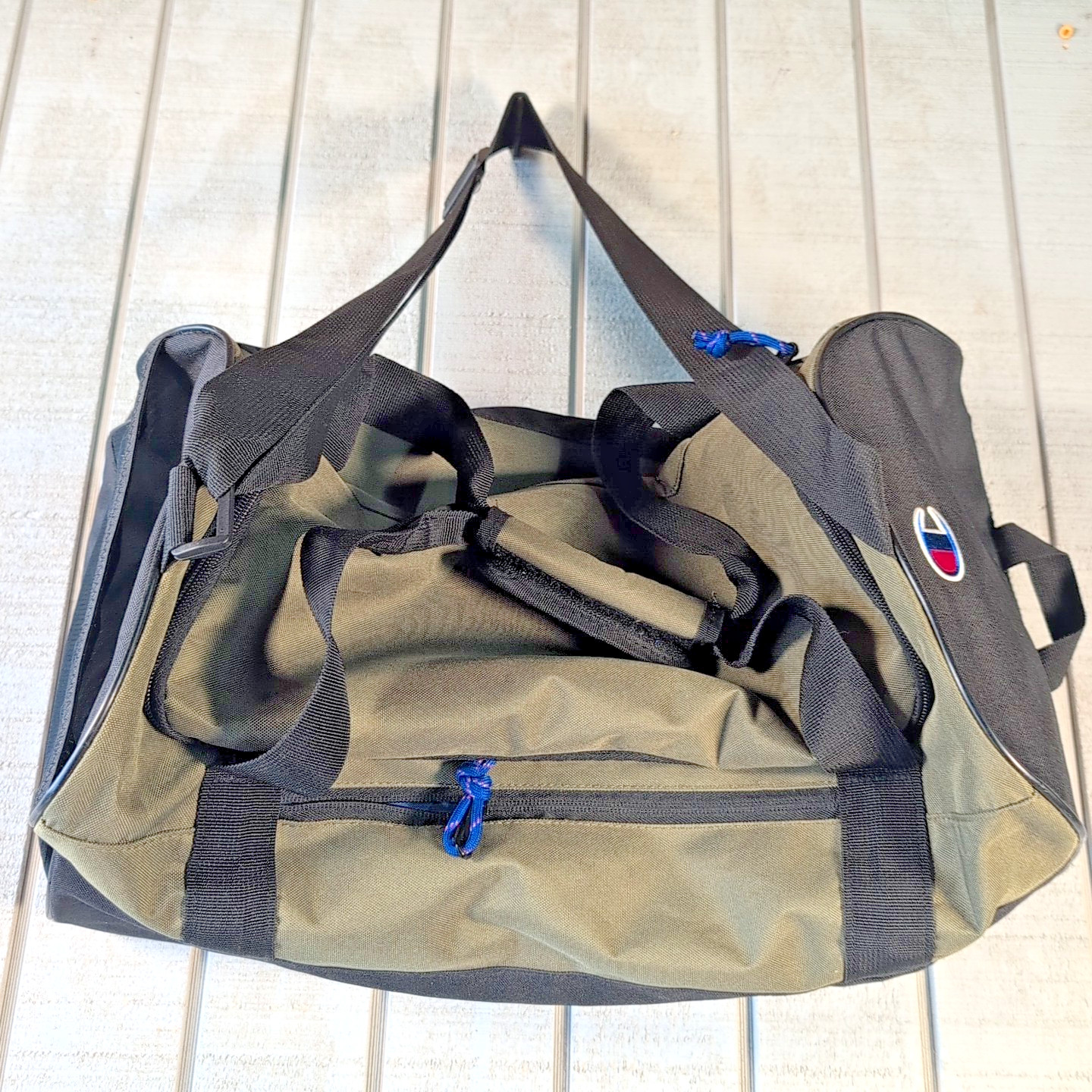 Champion Heather Olive Black Duffel Men’s Travel Gym Daily Active Duffle Bag