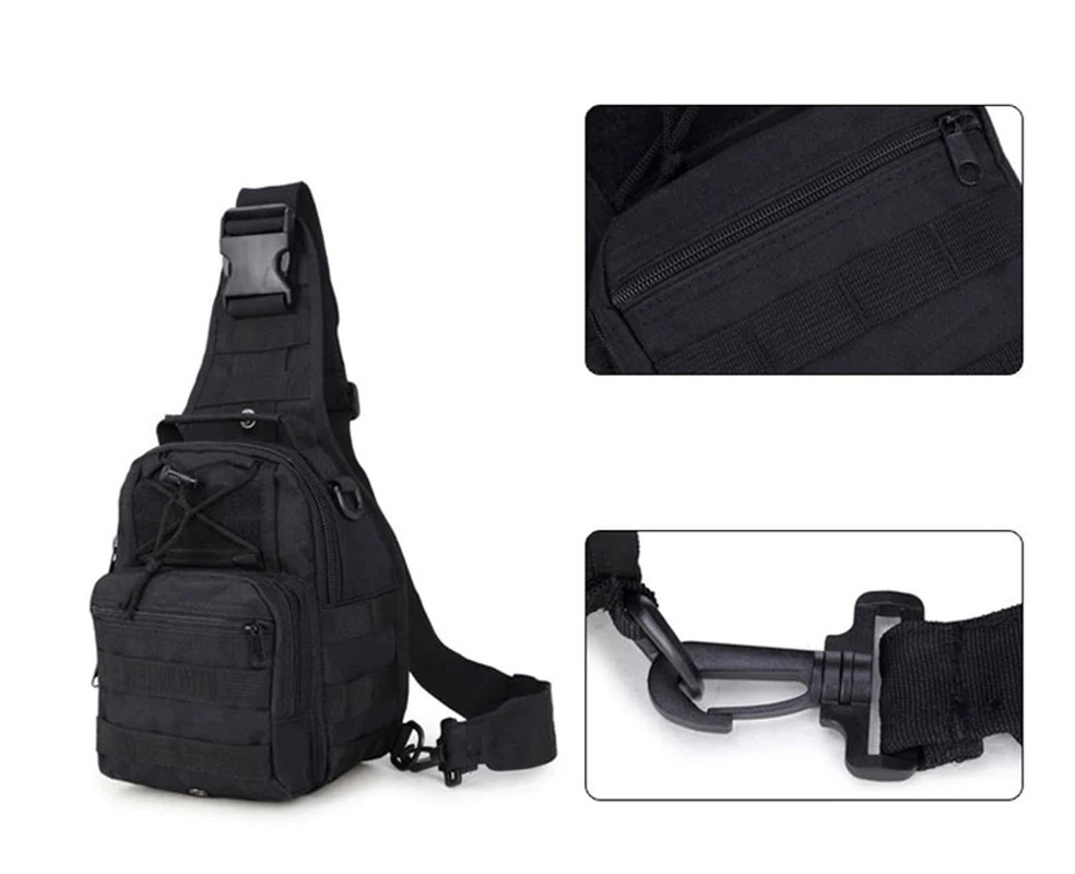 Tactical MOLLE Sling Bag 1000D Nylon EDC Chest Pack 3-Way Carry Hiking 5 Colors