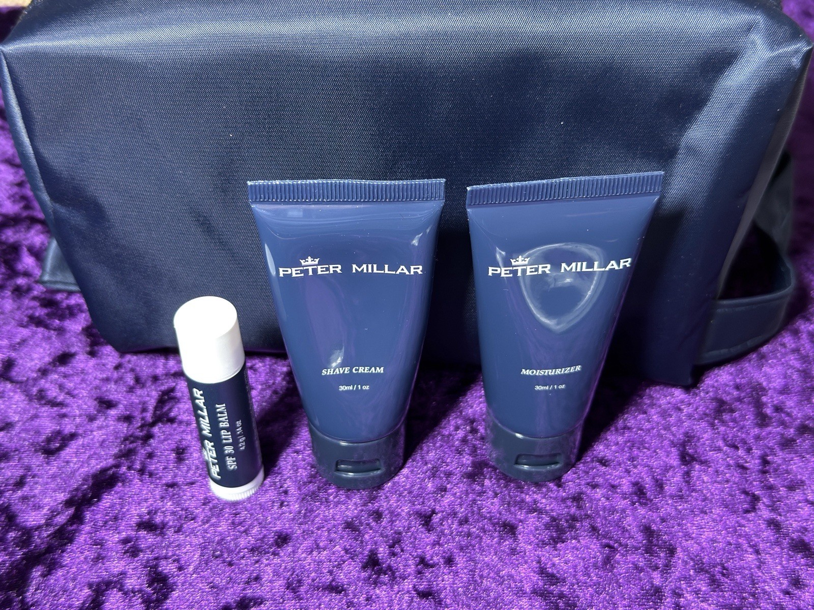 Peter Millar Travel Toiletry Bag Essentials Shave Kit Dopp Shave Cream Lip Balm