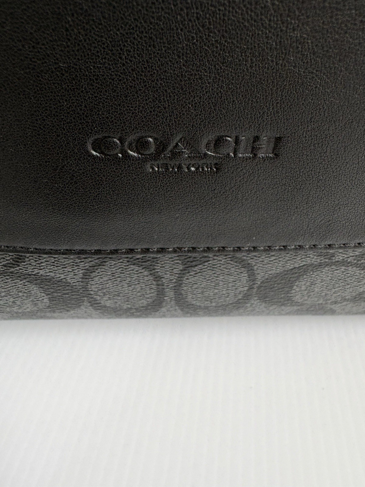 Coach F54771 Charles Small Messenger Bag Charcoal/Black EUC