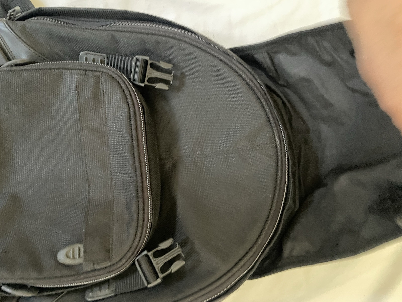 Tumi T2 Black Leather Nylon Backpack Clean Very Good Condition